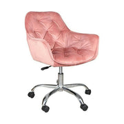 Scaun birou Q-190, stofa catifelata roz antic, 60x44x80 cm