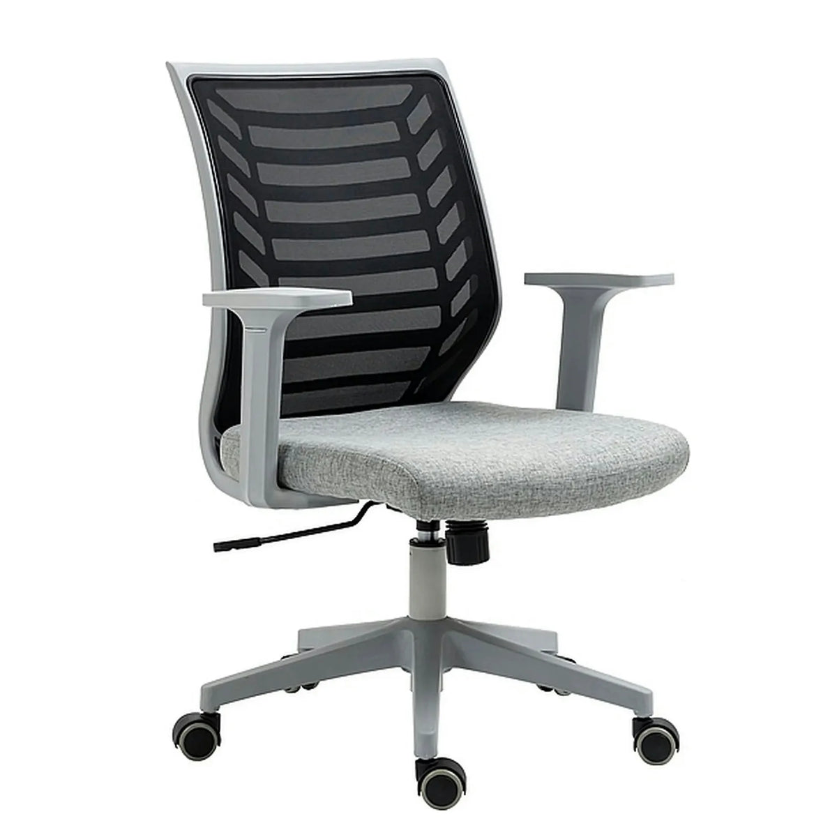 Scaun birou Q-320, gri/negru, stofa/plastic, 60x44x93/103 cm