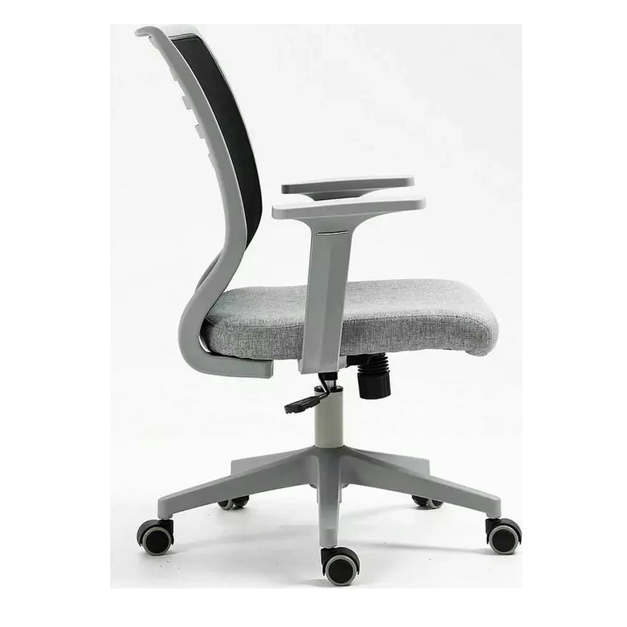 Scaun birou Q-320, gri/negru, stofa/plastic, 60x44x93/103 cm