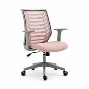 Scaun birou Q-320, roz/gri, stofa/plastic, 60x44x93/103 cm
