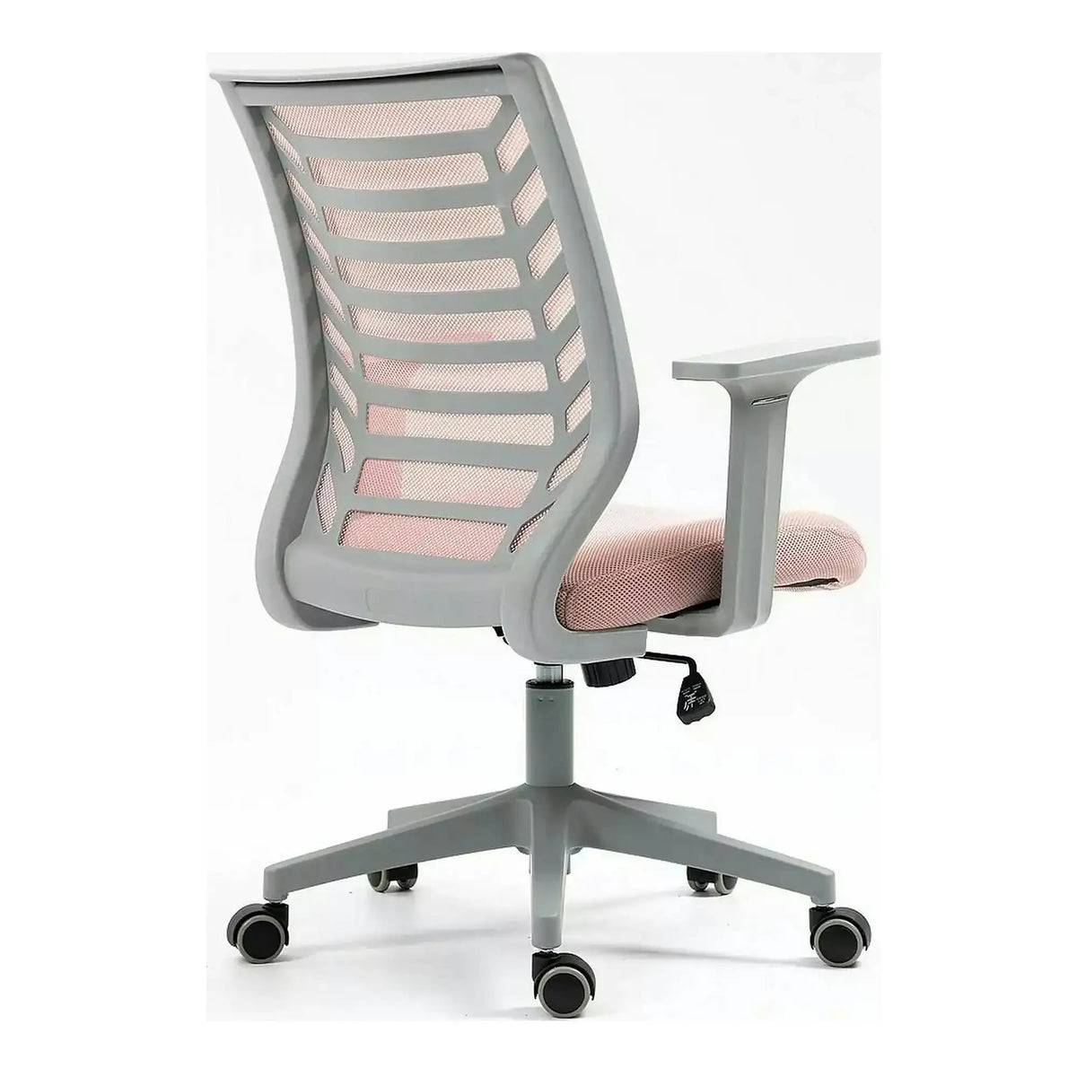 Scaun birou Q-320, roz/gri, stofa/plastic, 60x44x93/103 cm