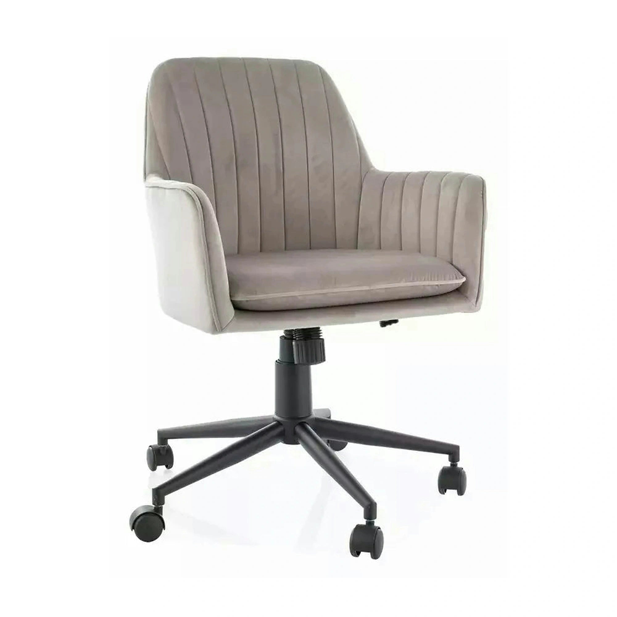 Scaun birou Q-886, bej inchis - Bluvel 40/negru, stofa catifelata/metal, 58x44x83/91 cm