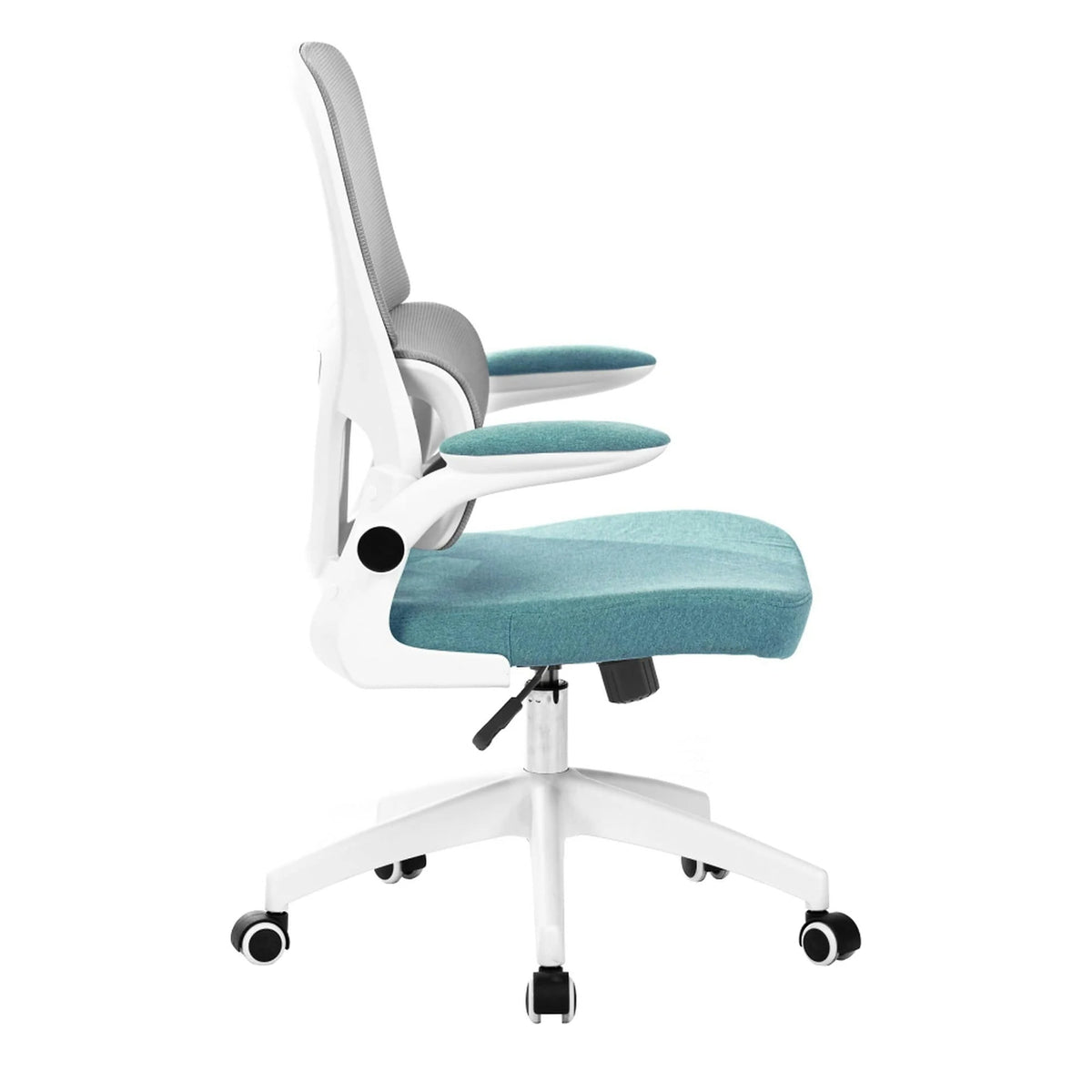 Scaun birou RAMIRO, gri/alb/verde menta, plasa/stofa clasica/plastic, 65x68x110 cm
