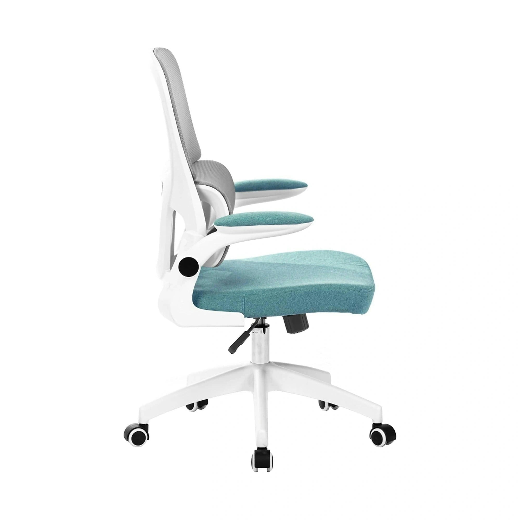Scaun birou RAMIRO, gri/alb/verde menta, plasa/stofa clasica/plastic, 65x68x110 cm