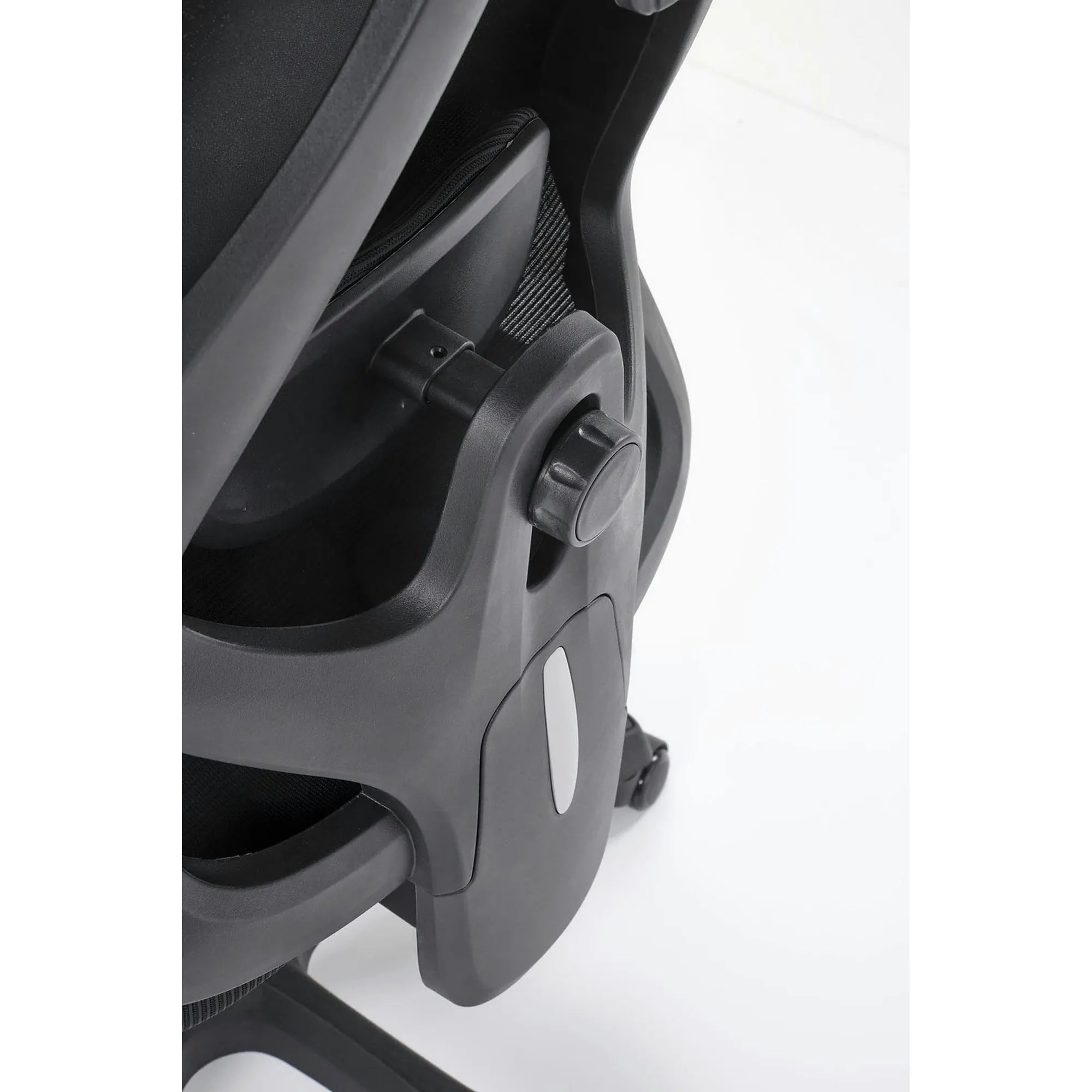 Scaun birou RAMOS, negru, panza/plasa, 65x60x121/129 cm