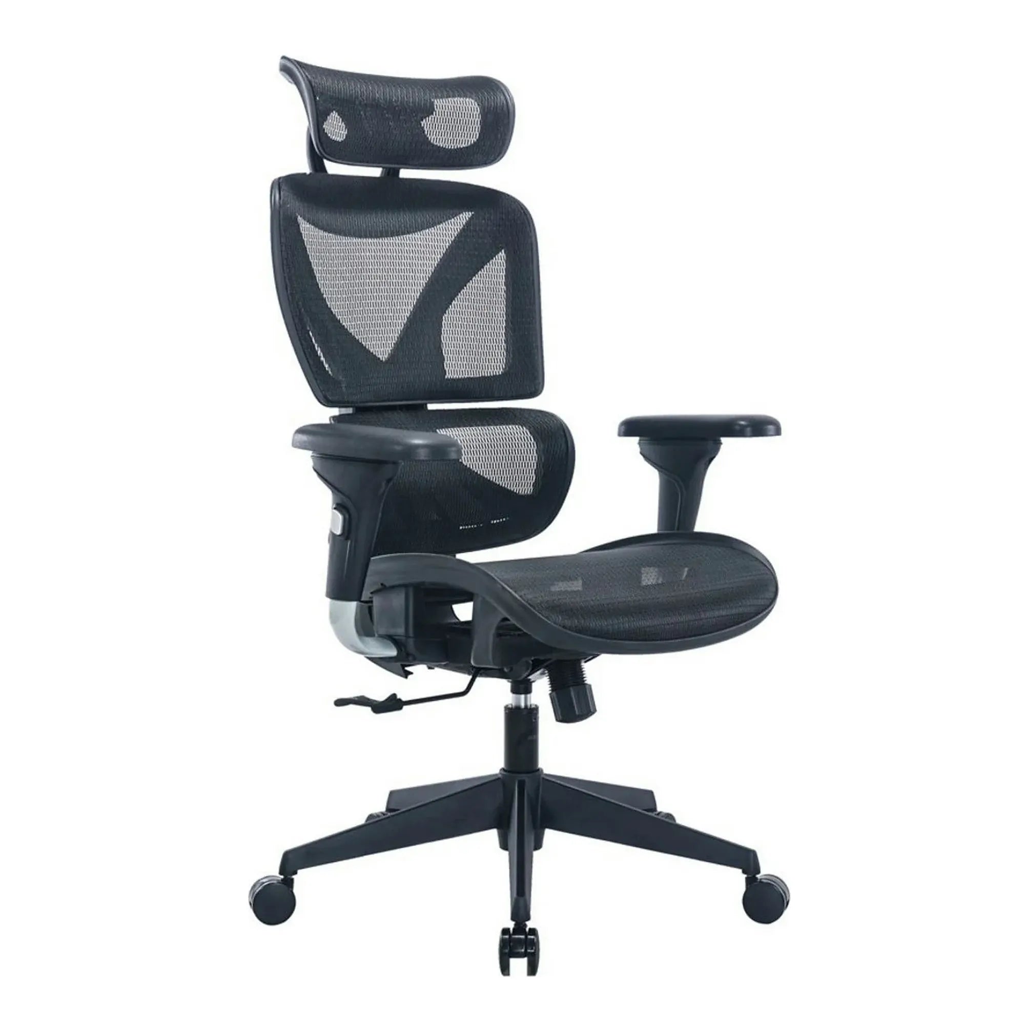 Scaun birou RANDY, negru, stofa/plasa, 77x70x118/128 cm