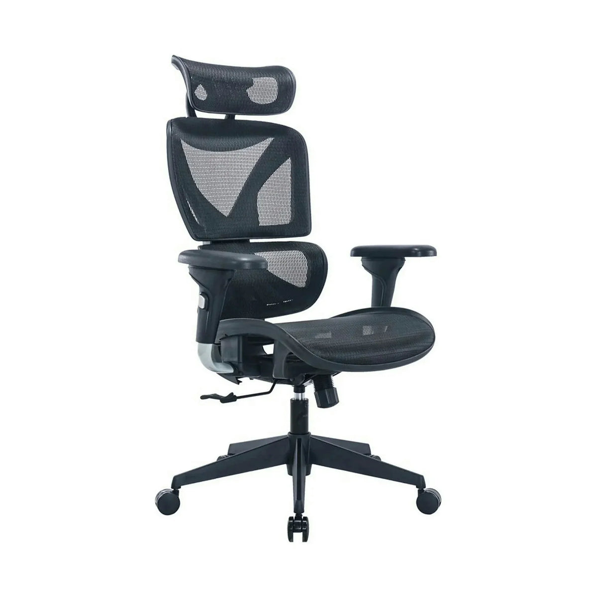 Scaun birou RANDY, negru, stofa/plasa, 77x70x118/128 cm