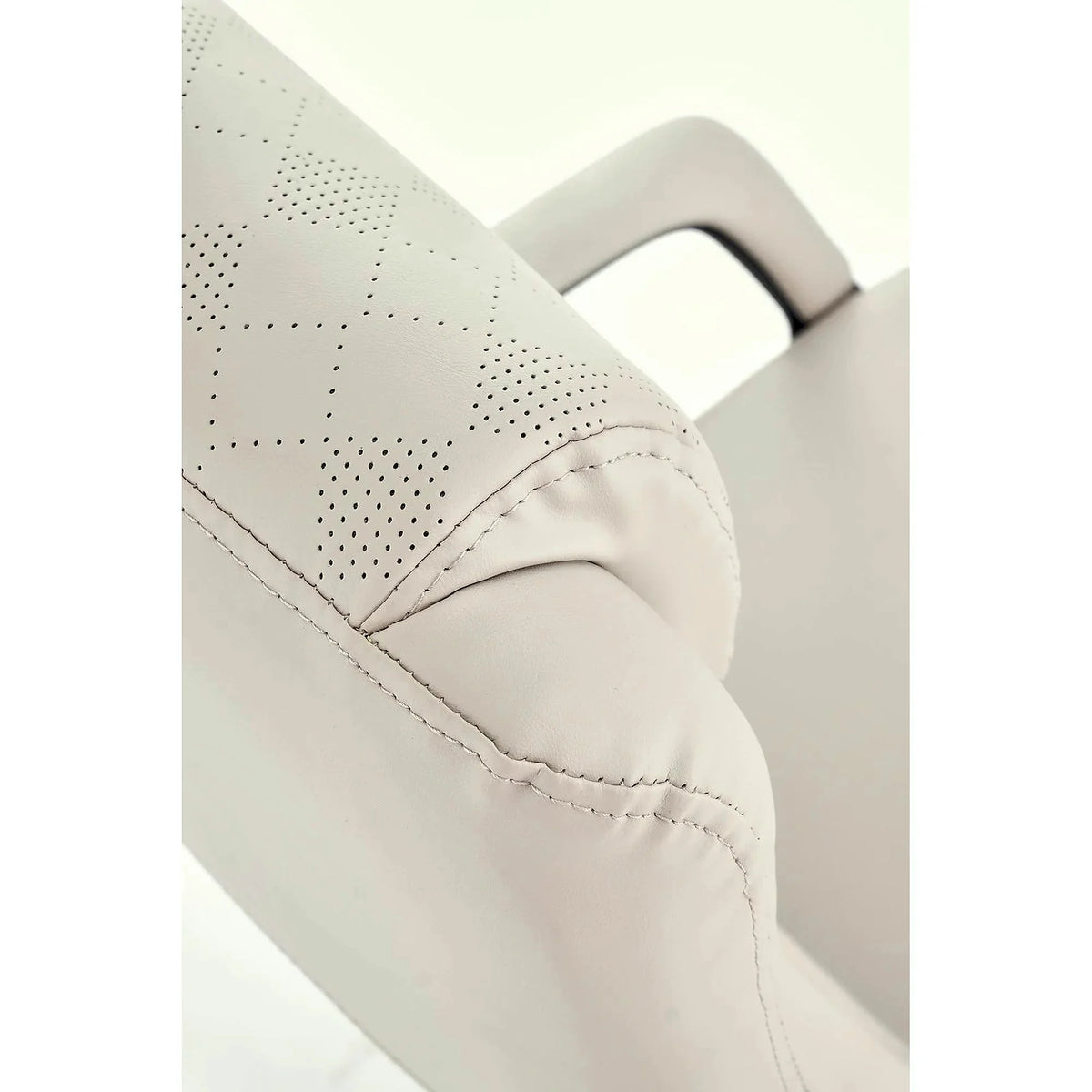 Scaun birou RAZOR, bej/negru, piele ecologica, 66x73x116-124 cm