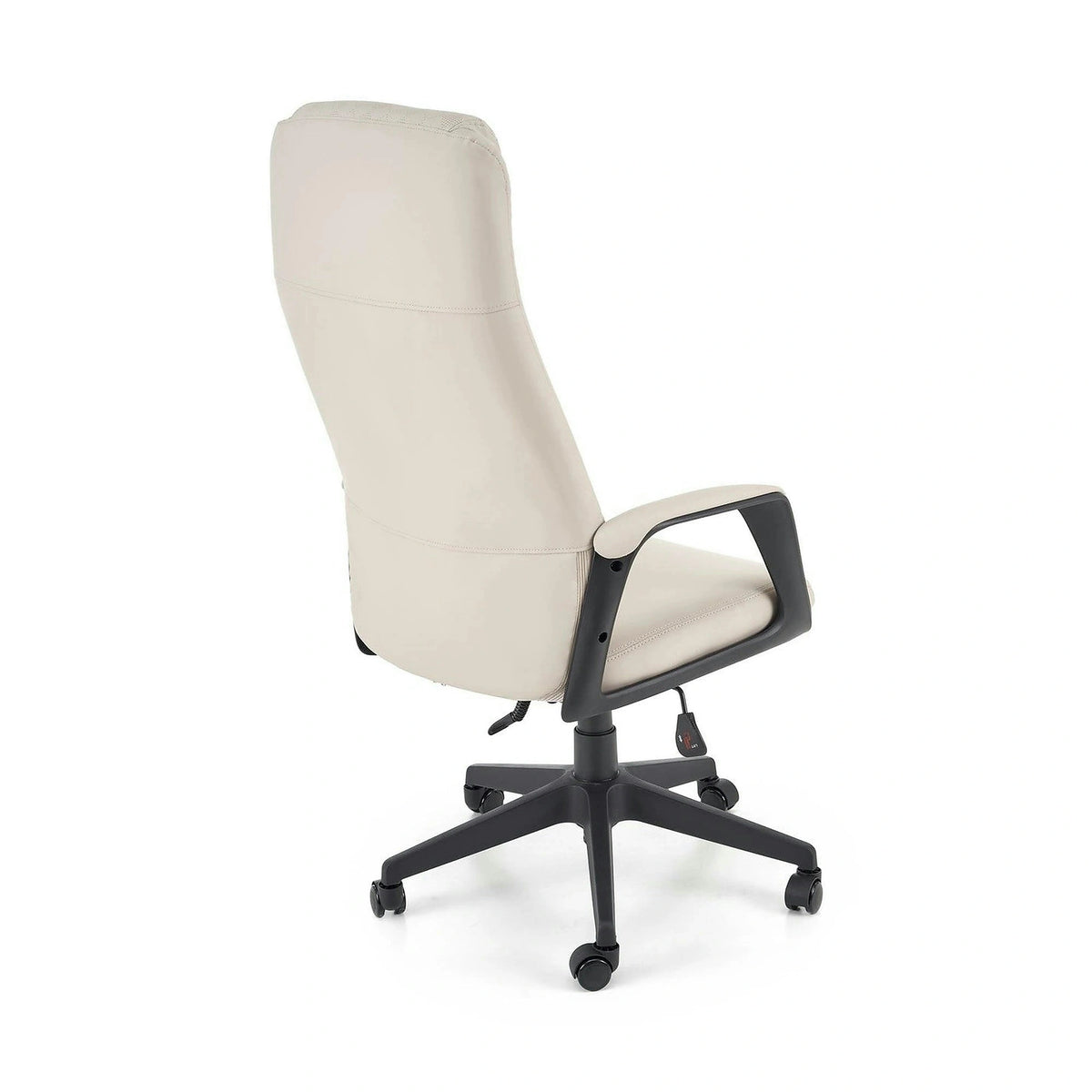 Scaun birou RAZOR, bej/negru, piele ecologica, 66x73x116-124 cm