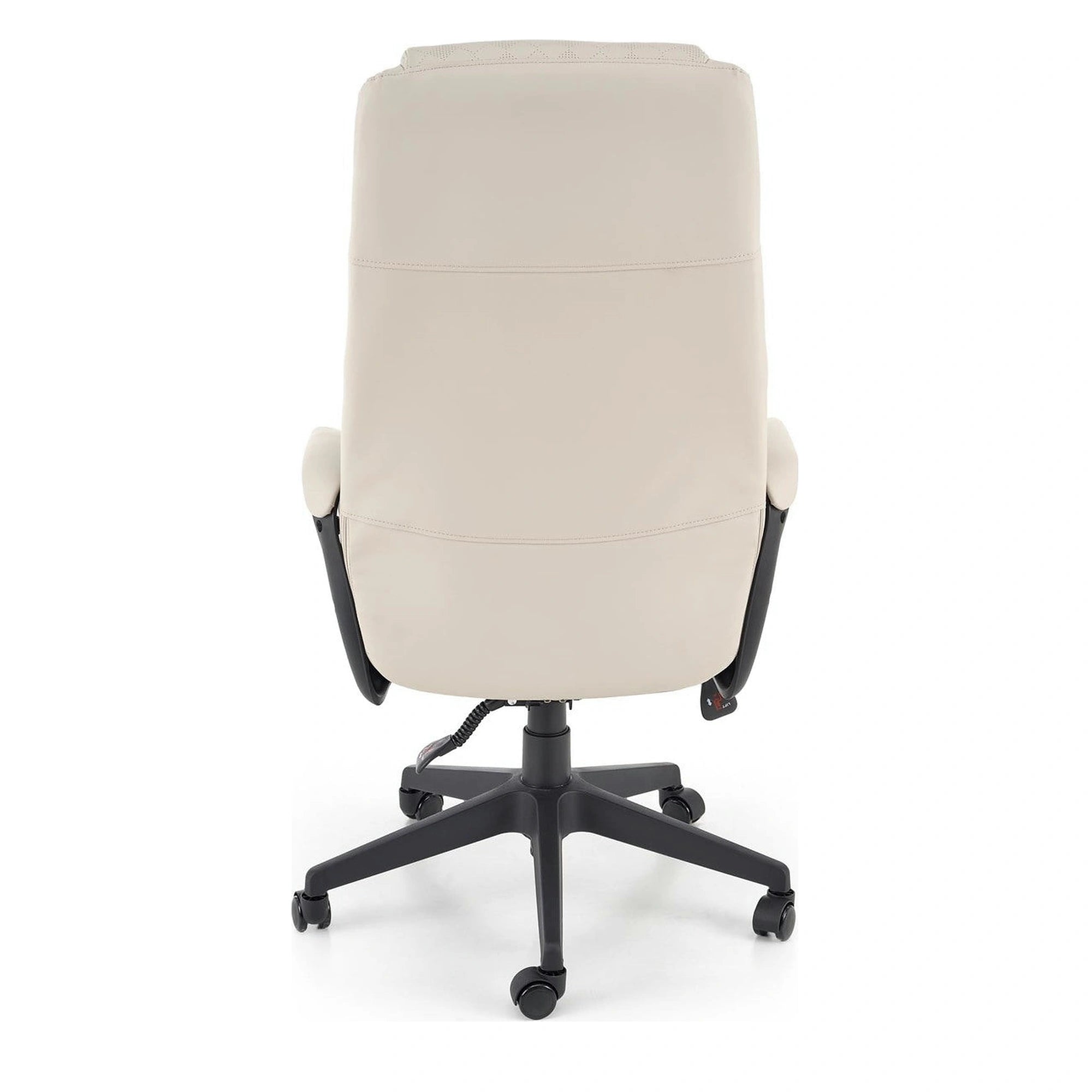 Scaun birou RAZOR, bej/negru, piele ecologica, 66x73x116-124 cm