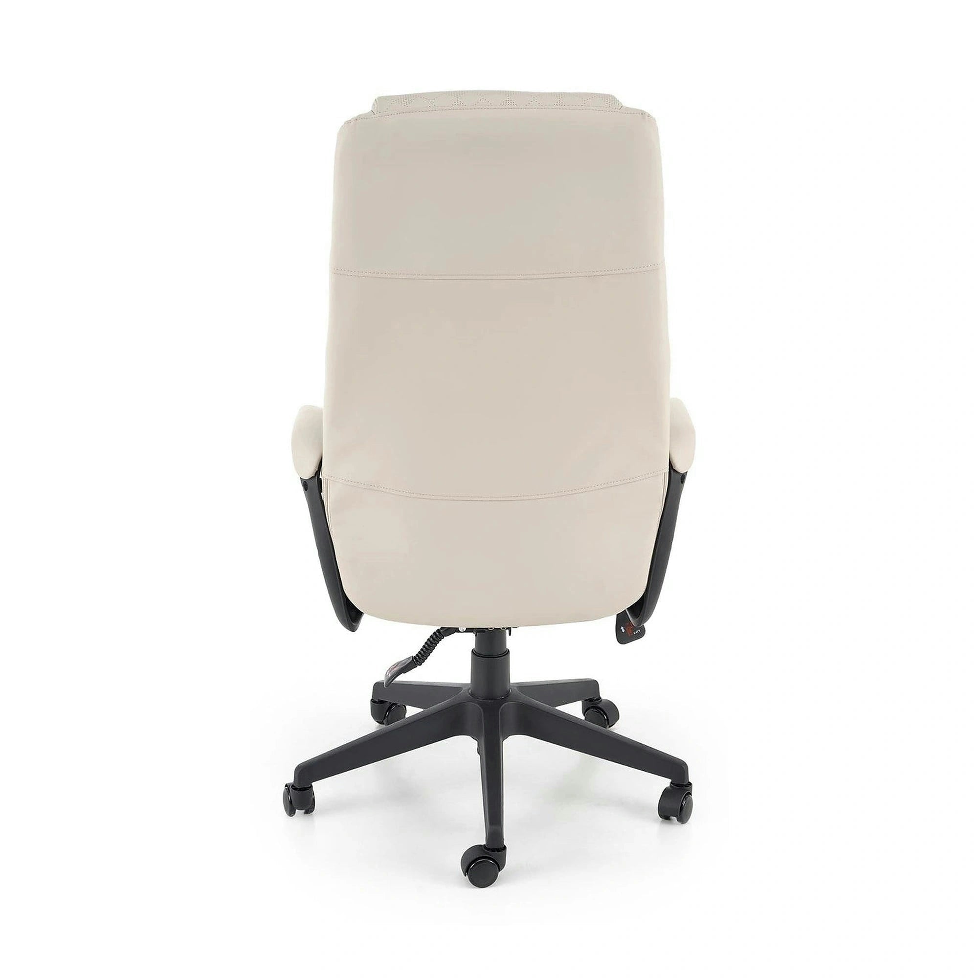Scaun birou RAZOR, bej/negru, piele ecologica, 66x73x116-124 cm