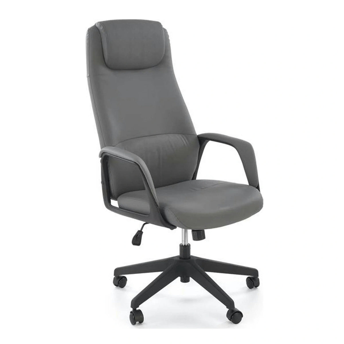 Scaun birou RAZOR, gri/negru, piele ecologica, 66x73x116-124 cm