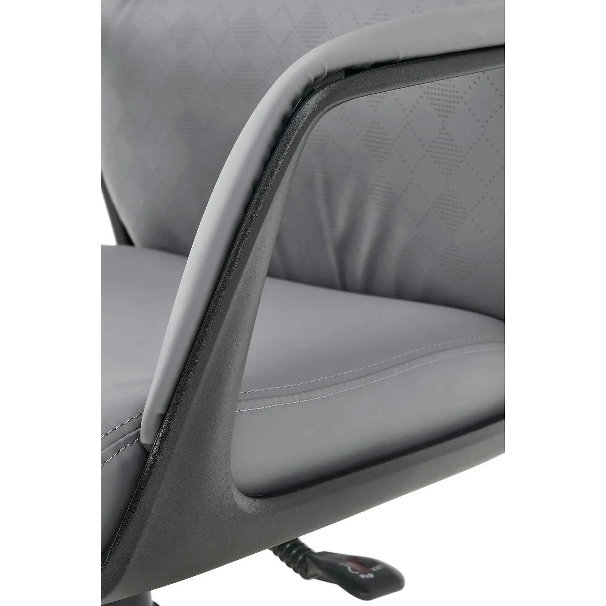 Scaun birou RAZOR, gri/negru, piele ecologica, 66x73x116-124 cm