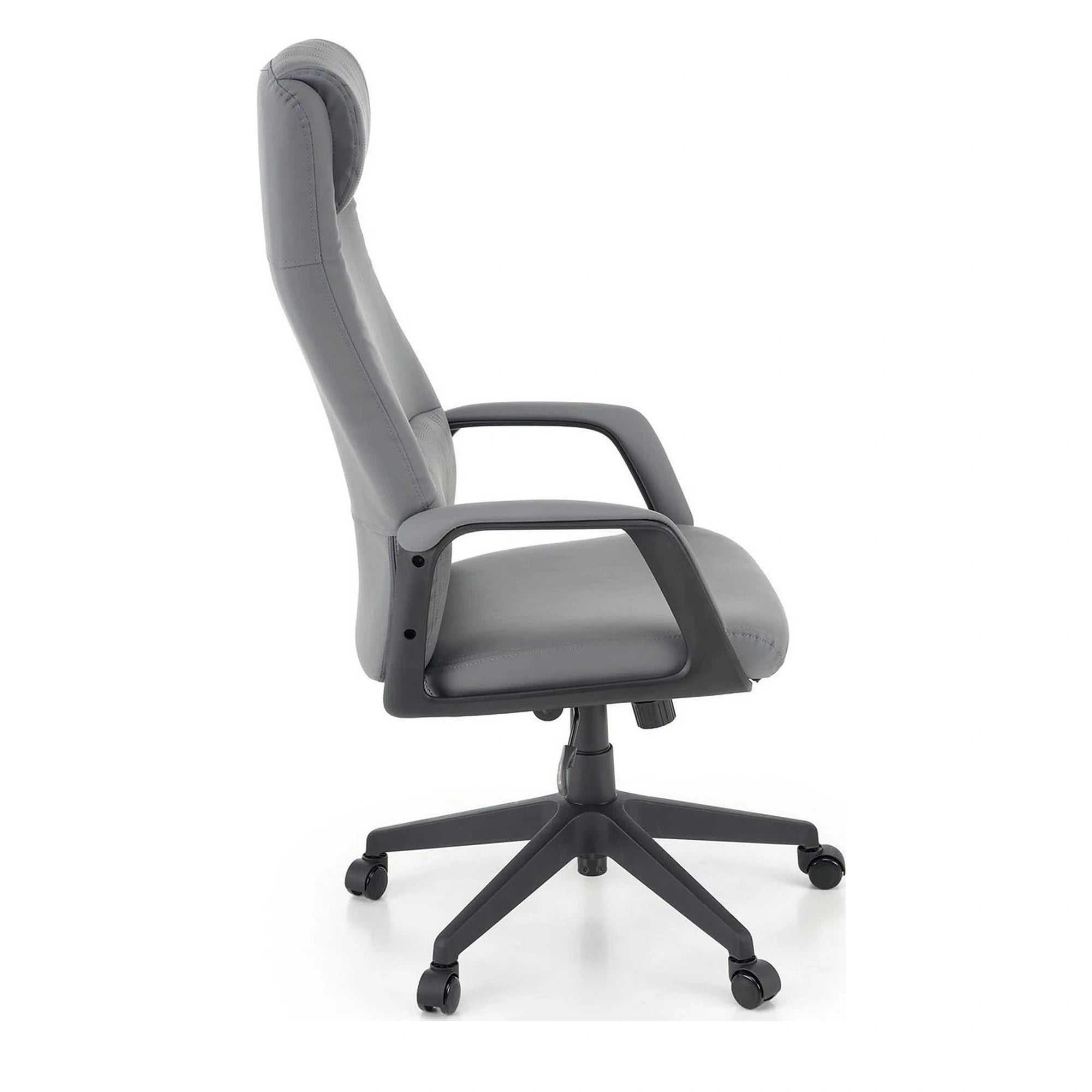 Scaun birou RAZOR, gri/negru, piele ecologica, 66x73x116-124 cm