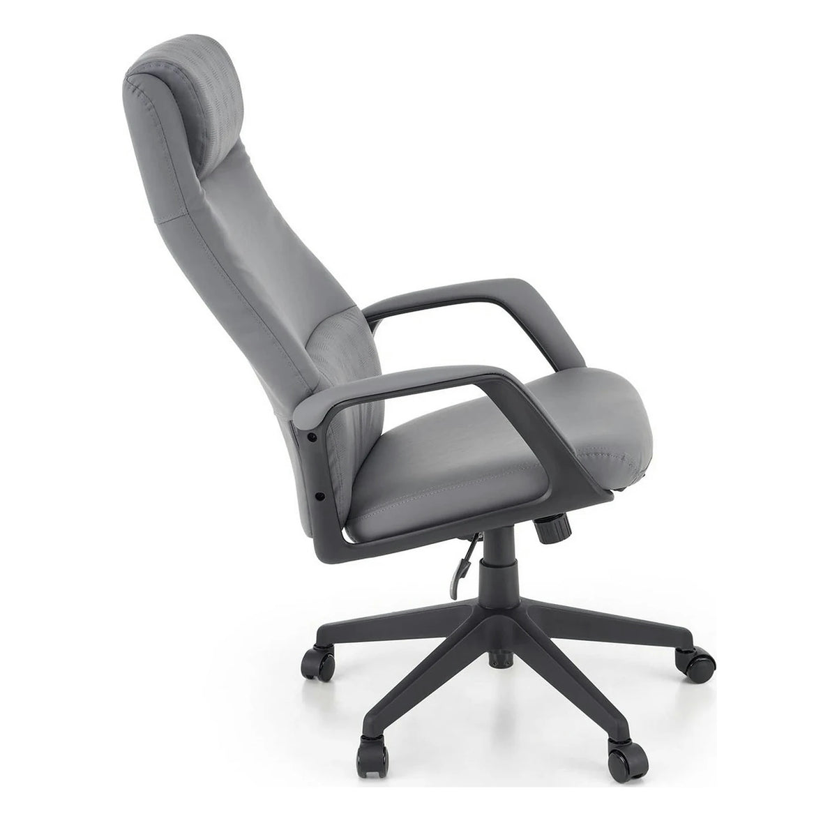 Scaun birou RAZOR, gri/negru, piele ecologica, 66x73x116-124 cm