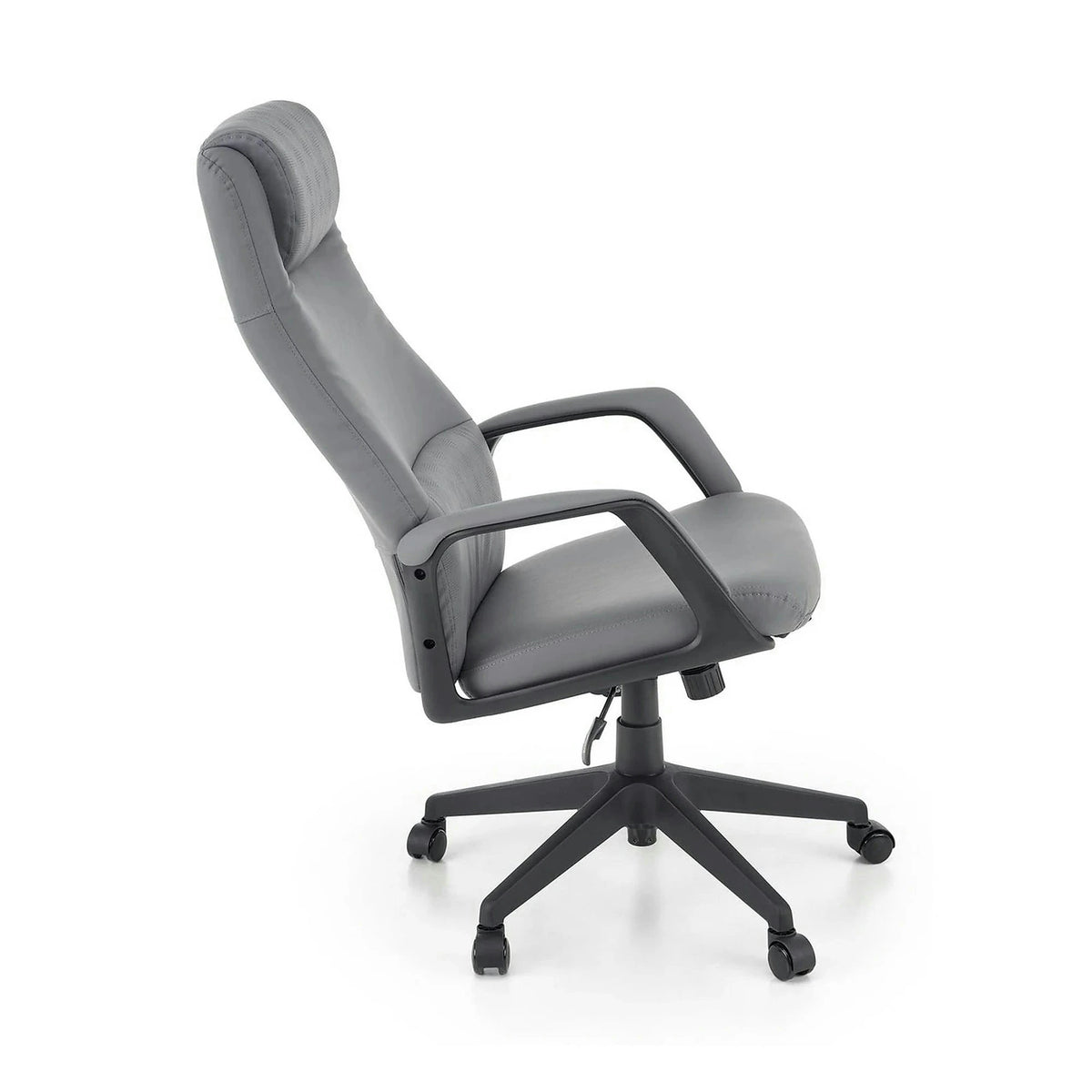 Scaun birou RAZOR, gri/negru, piele ecologica, 66x73x116-124 cm