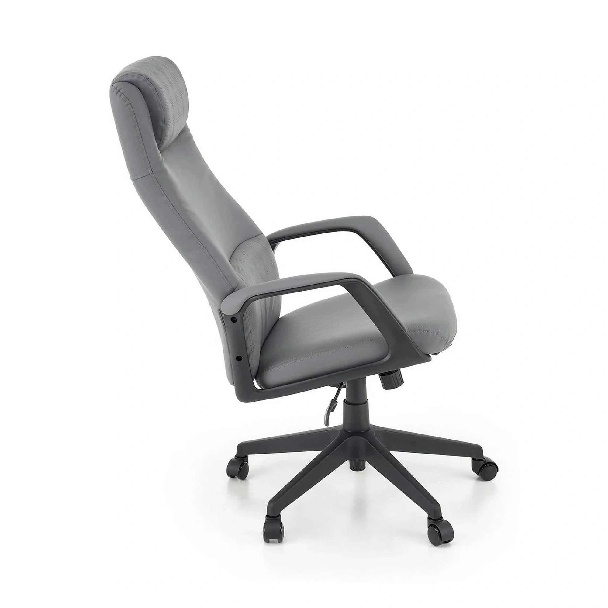 Scaun birou RAZOR, gri/negru, piele ecologica, 66x73x116-124 cm