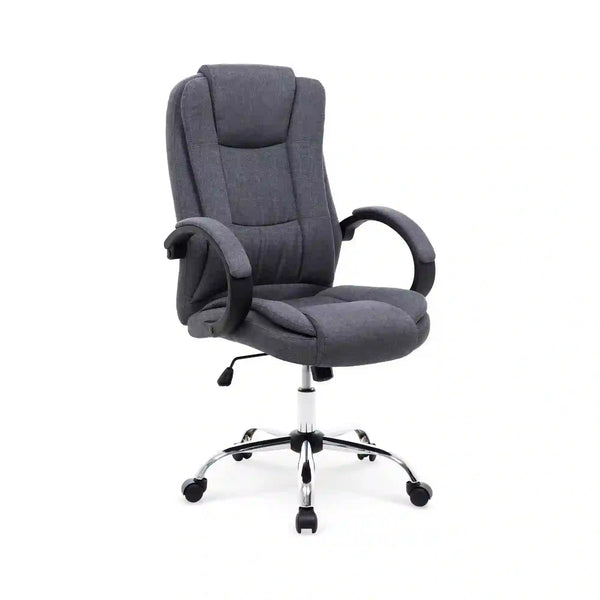 Scaun birou RELAX 2, gri inchis/crom, stofa clasica/metal, 64x75x110/118 cm