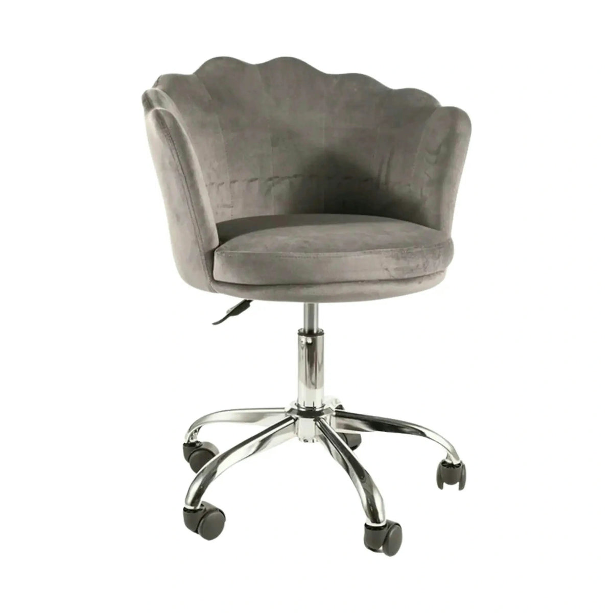 Scaun birou ROSE, gri, stofa catifelata/metal, 56x41x74/82 cm
