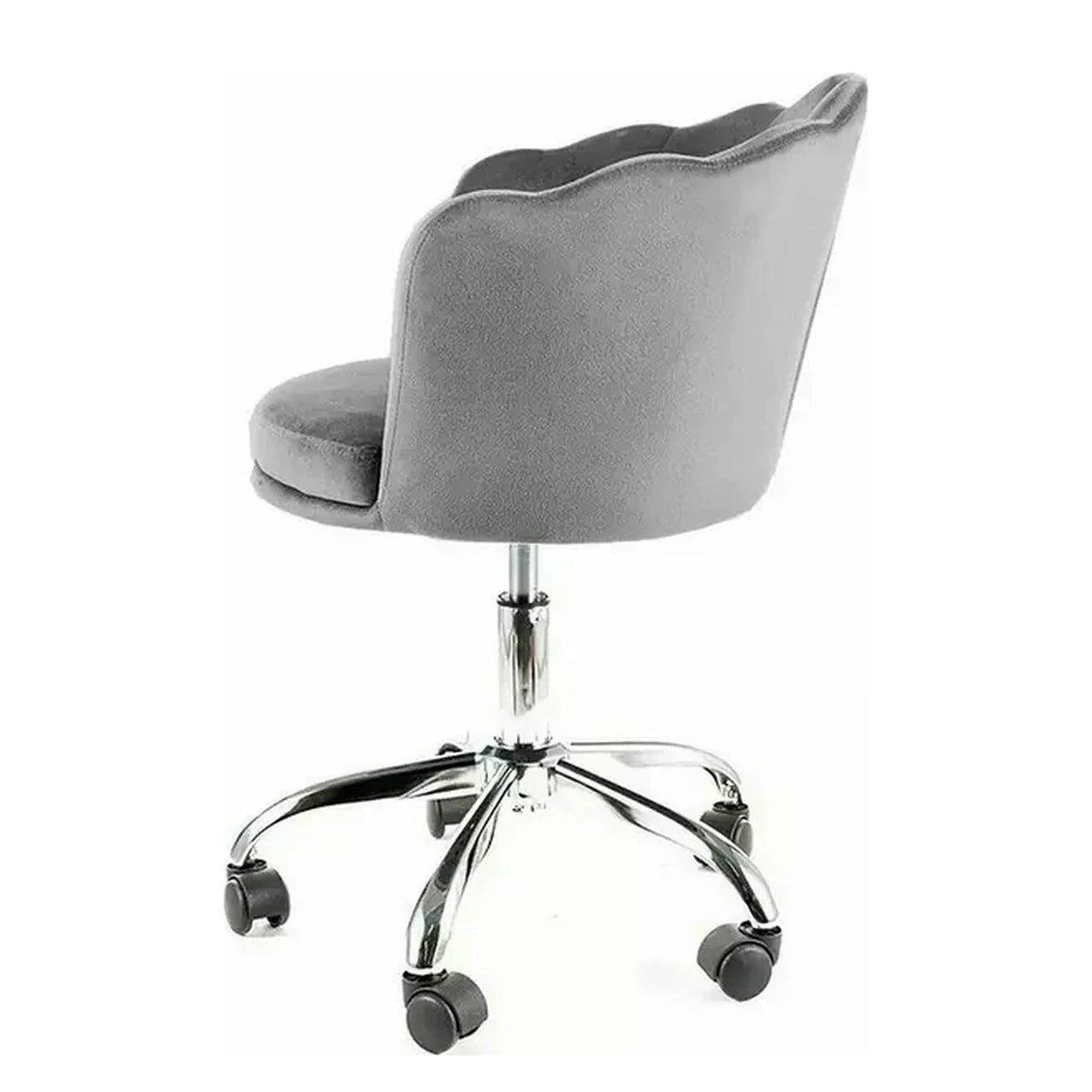 Scaun birou ROSE, gri, stofa catifelata/metal, 56x41x74/82 cm