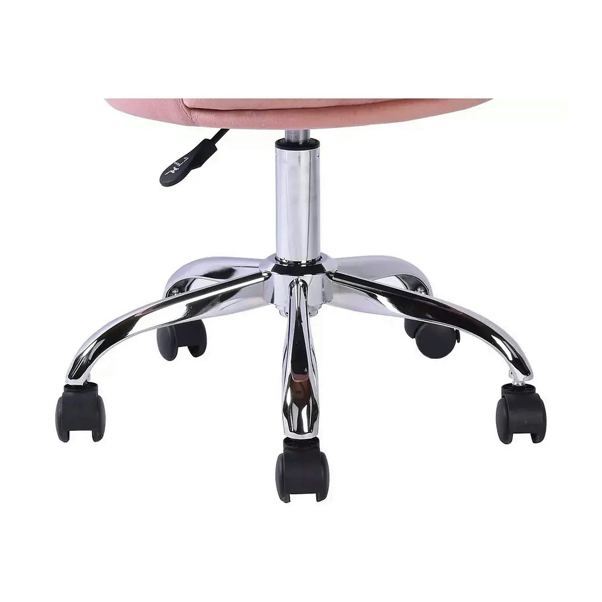 Scaun birou ROSE, roz/crom, stofa catifelata/metal, 56x41x74/83 cm