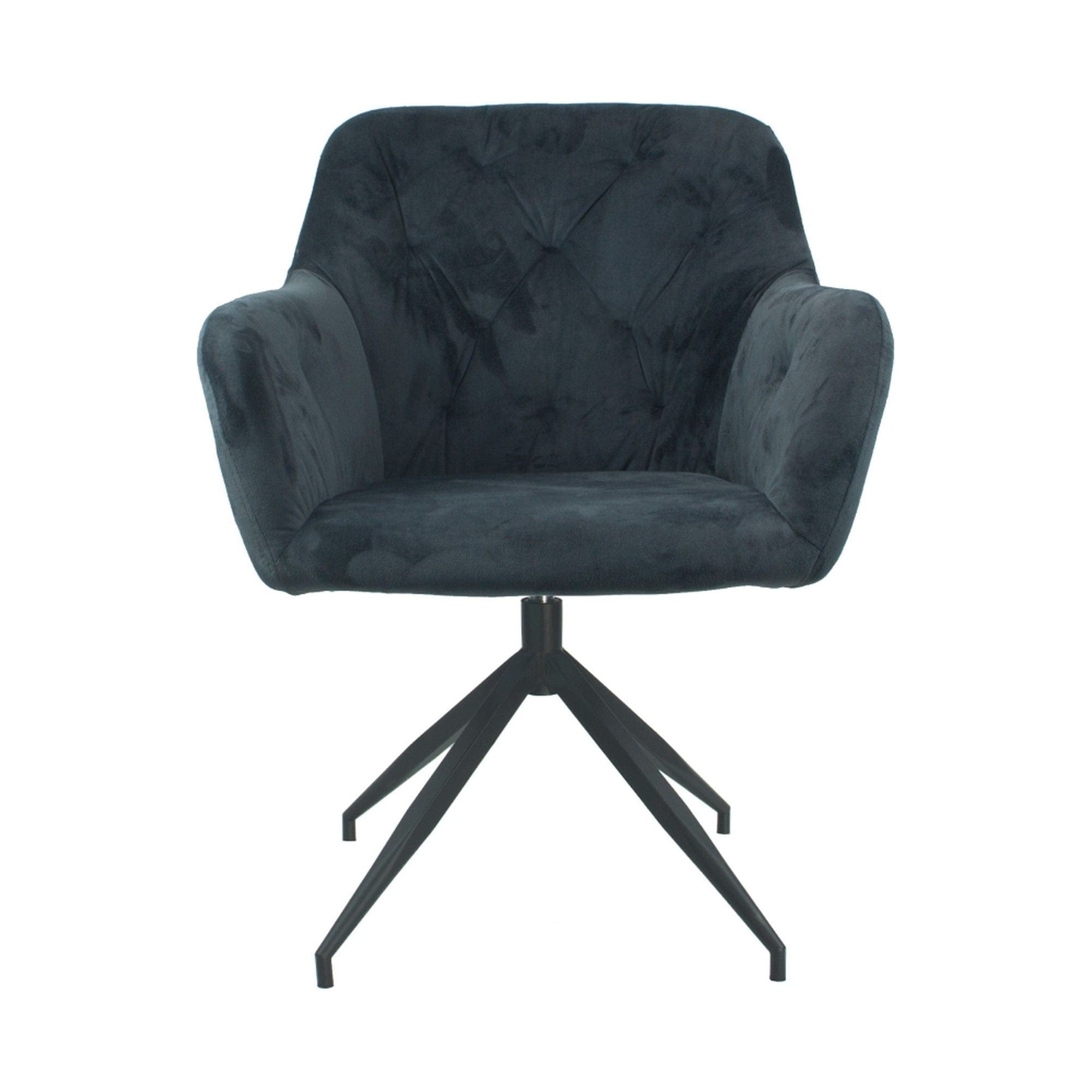 Scaun birou rotativ VELEZA NEW,  gri inchis/negru, stofa catifelata/metal, 66x66x83 cm