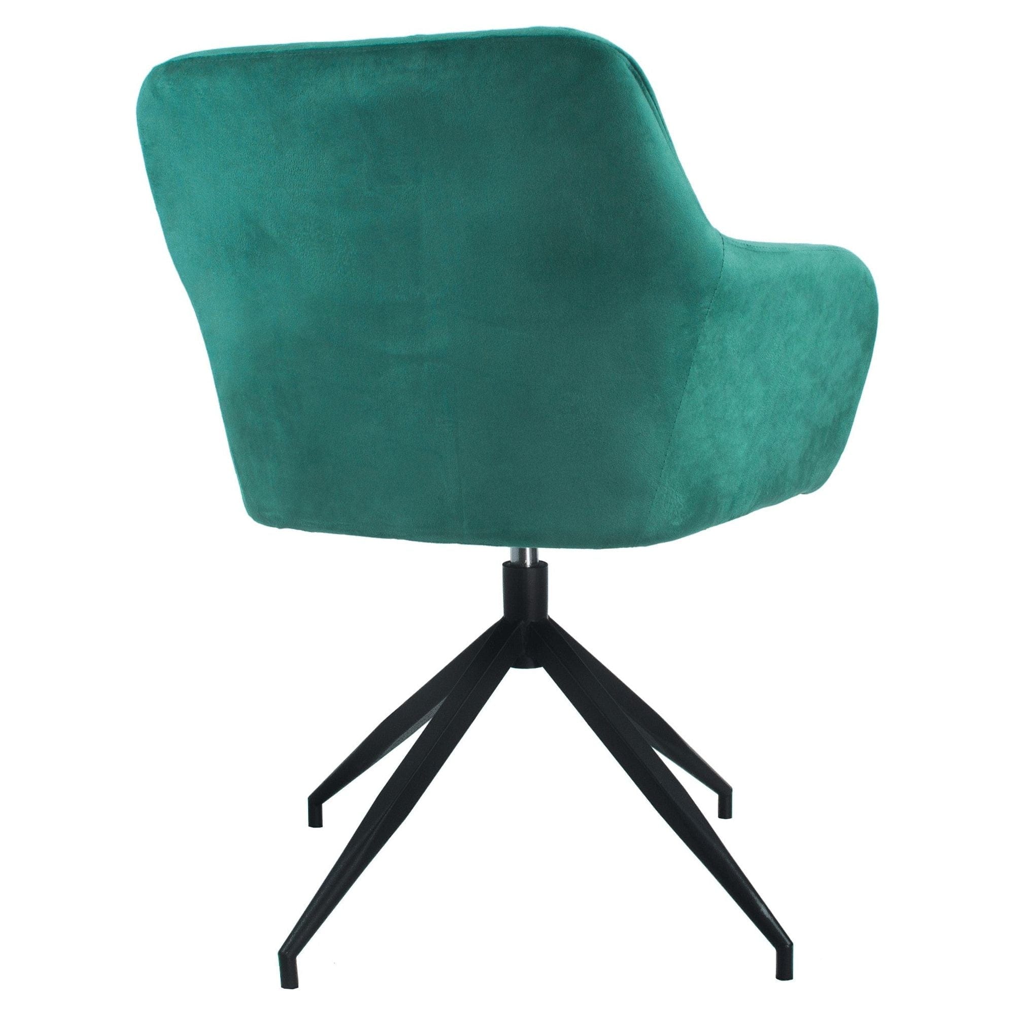 Scaun birou rotativ VELEZA NEW, verde/negru, stofa catifelata/metal, 66x66x83 cm