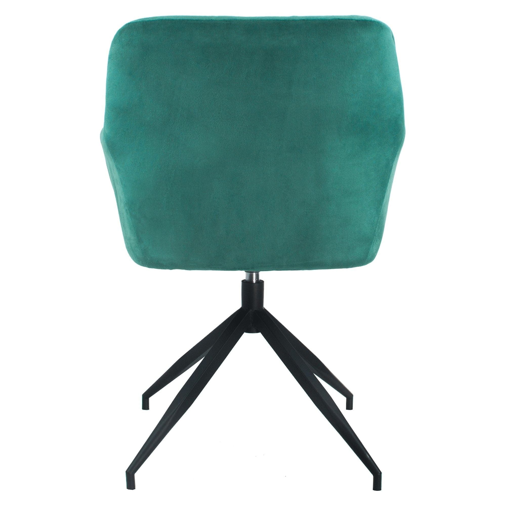 Scaun birou rotativ VELEZA NEW, verde/negru, stofa catifelata/metal, 66x66x83 cm