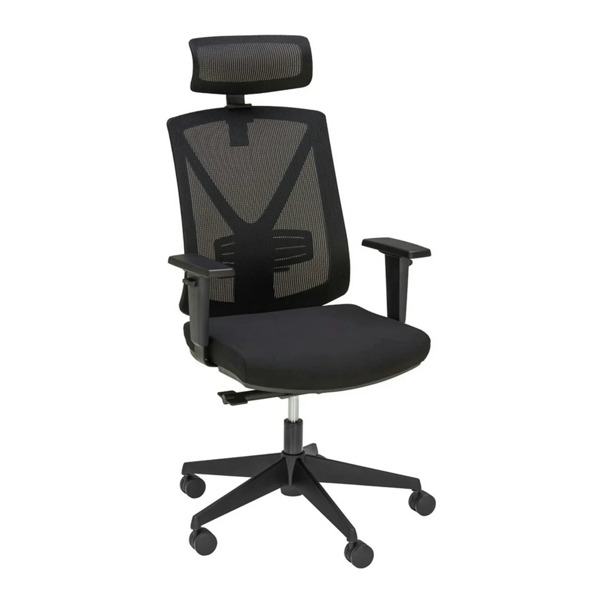 Scaun birou RYAN, negru, stofa/plasa, 62x65x119/129 cm