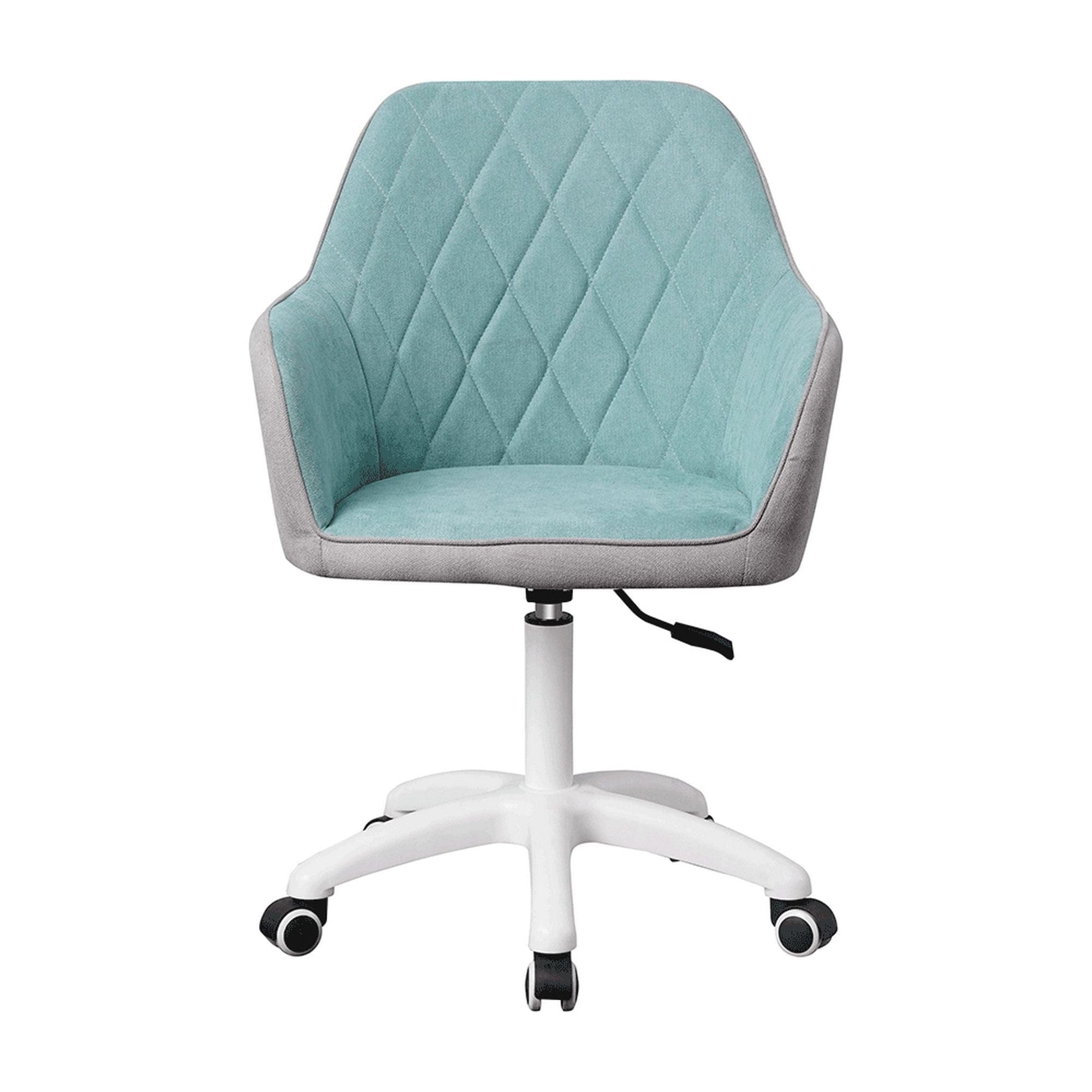 Scaun birou SANTY, verde menta/gri, metal/stofa, 60x62x85/100 cm