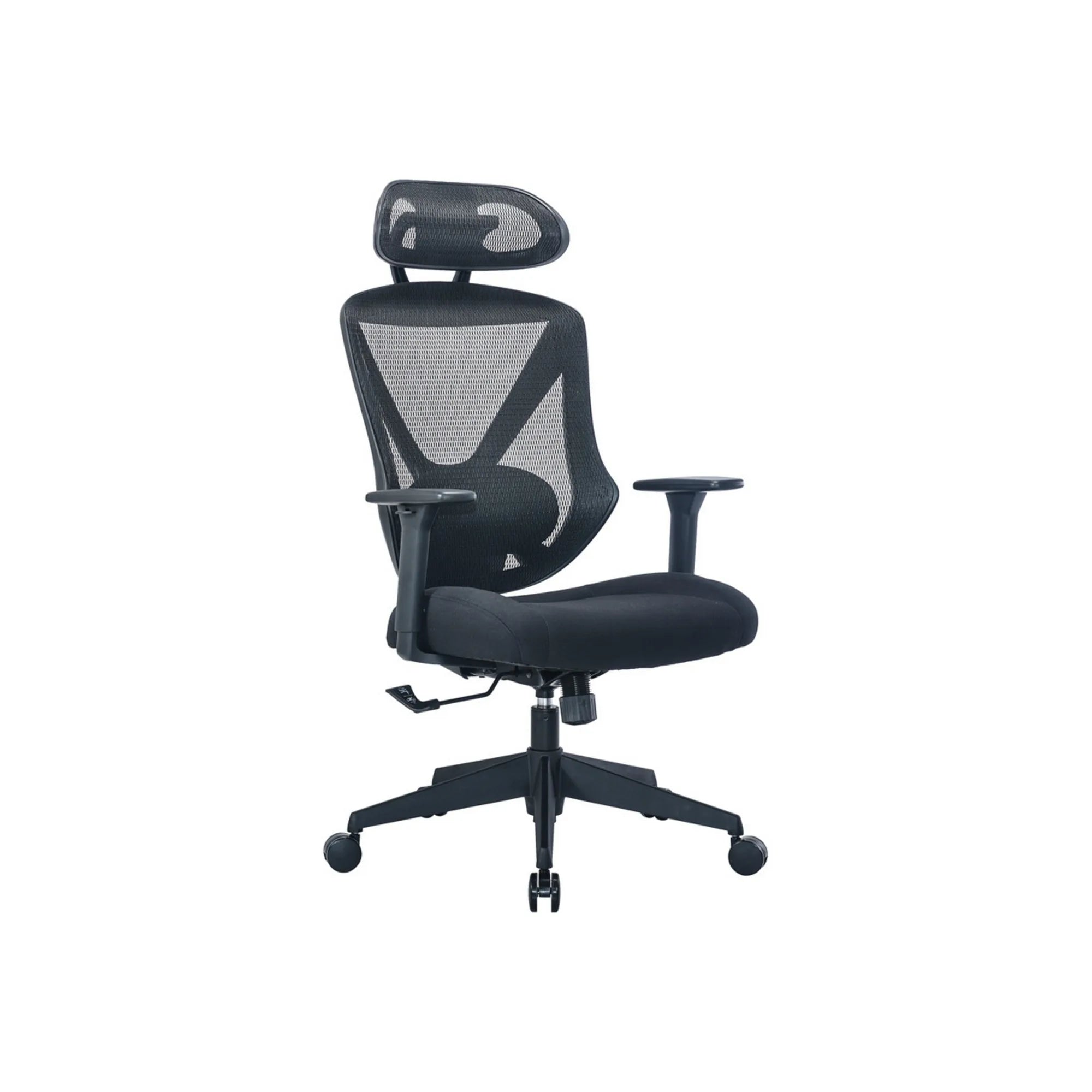 Scaun birou SELECT, negru, stofa/plasa, 74x70x114/124 cm