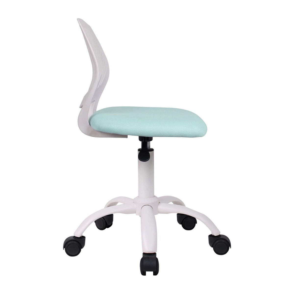 Scaun birou SELVA, verde menta/alb, poliester/metal, 53x53x75/87 cm