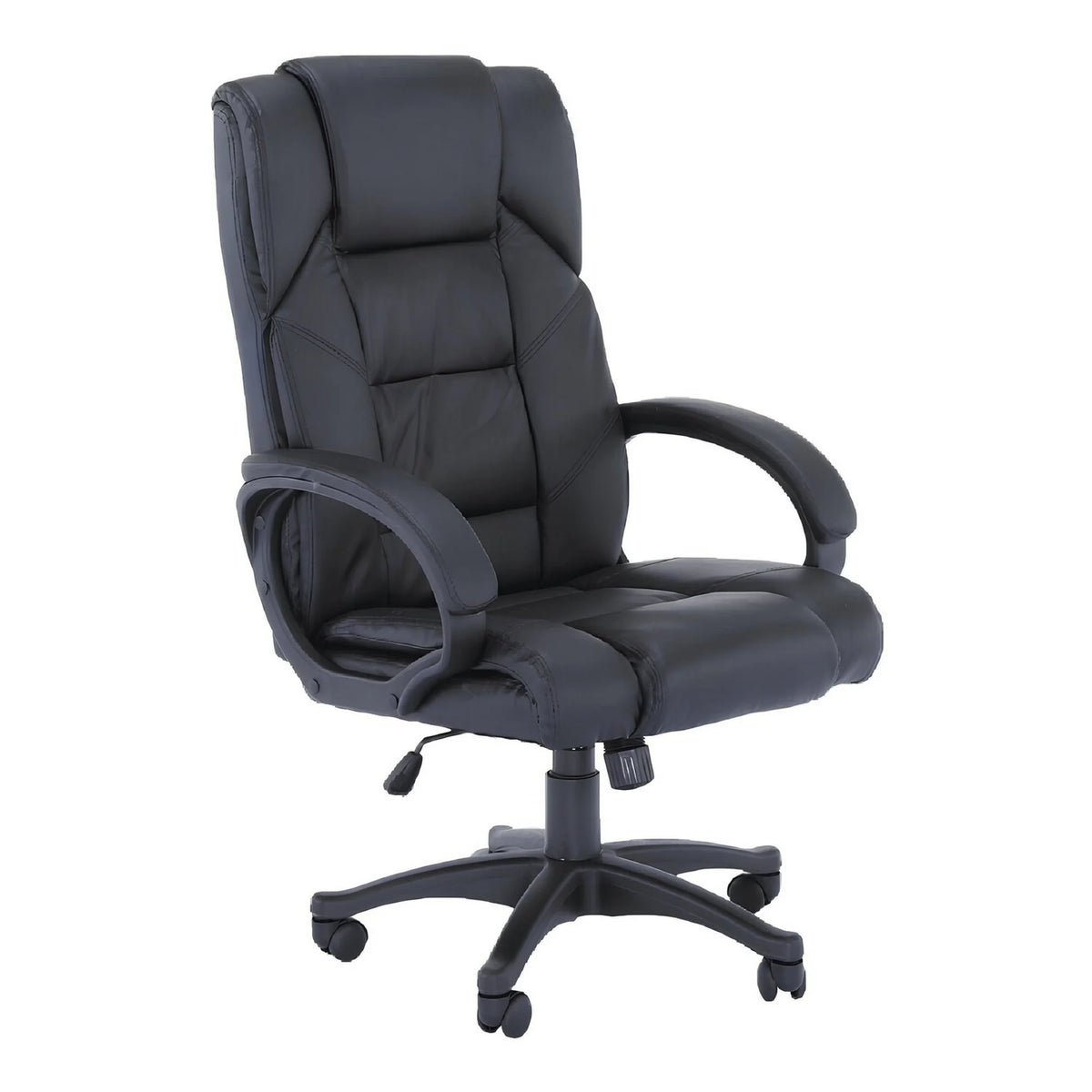 Scaun birou SIEMO NEW, negru, piele ecologica/plastic, 64x72x112/122 cm