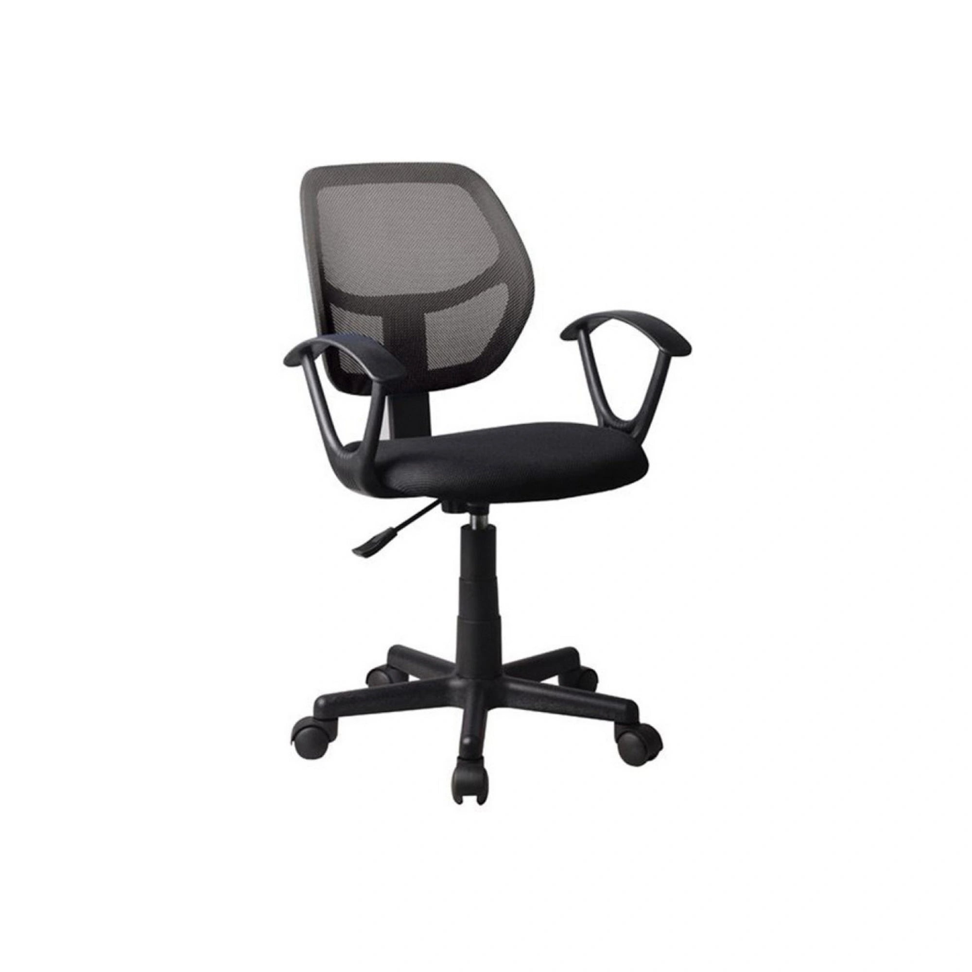 Scaun birou SIMBA, negru, stofa/plasa, 52x49x79/91 cm