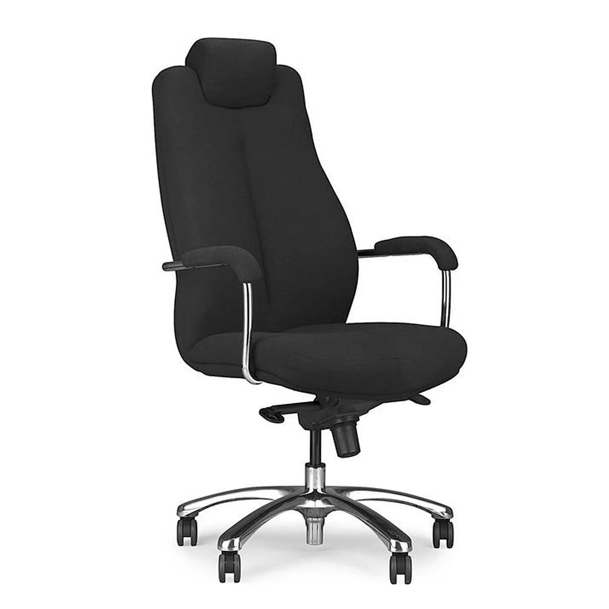 Scaun birou Sonata XXL, negru/crom, stofa clasica/metal, 51x54x119/129 cm
