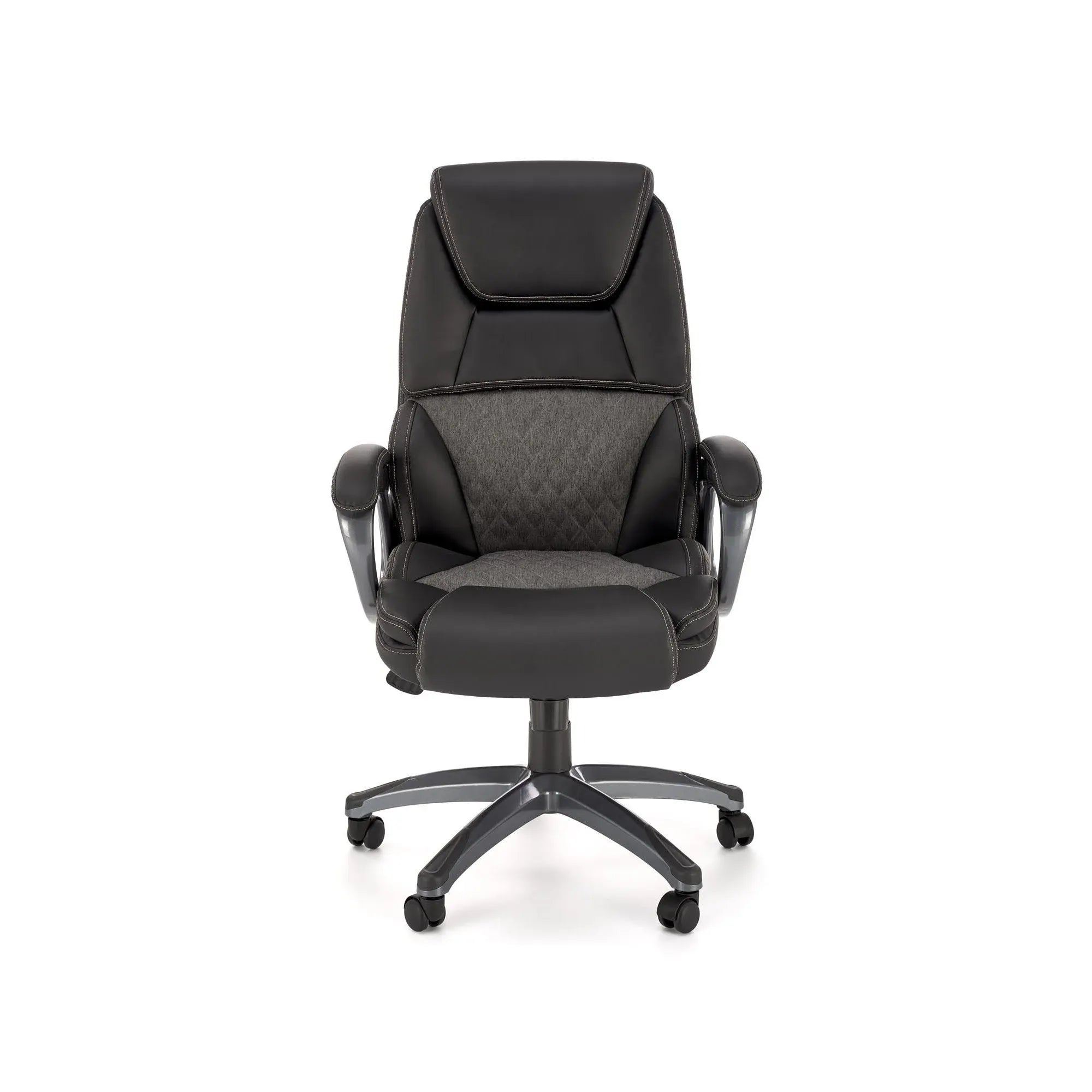 Scaun birou STEVEN, negru/gri, piele ecologica/panza, 65x70x111/119 cm