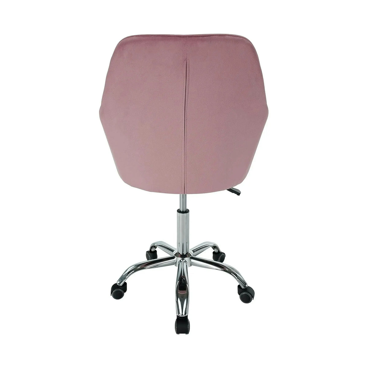 Scaun birou stofa catifelata KLIAN, roz/crom, 59x61x87/101 cm