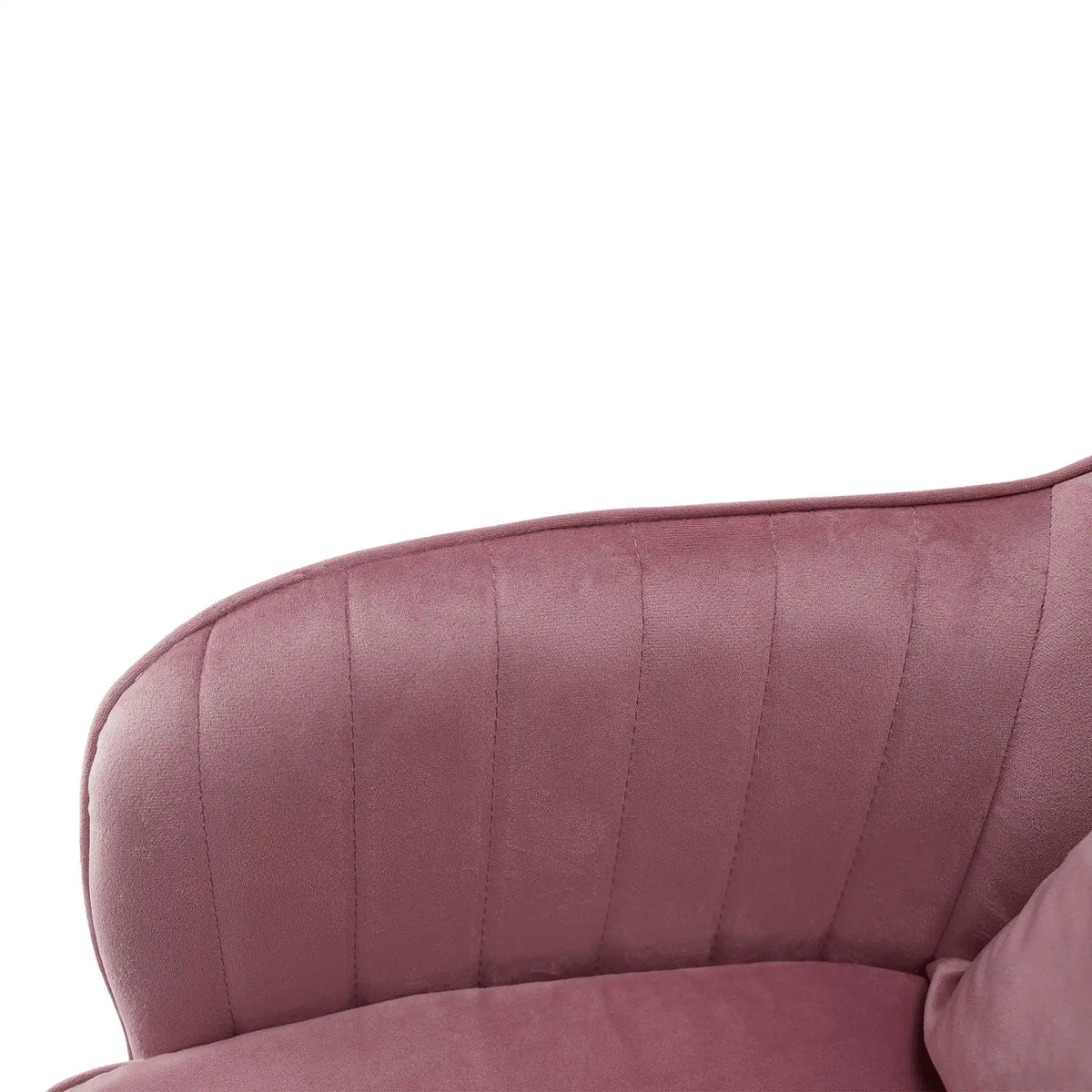 Scaun birou stofa catifelata KLIAN, roz/crom, 59x61x87/101 cm