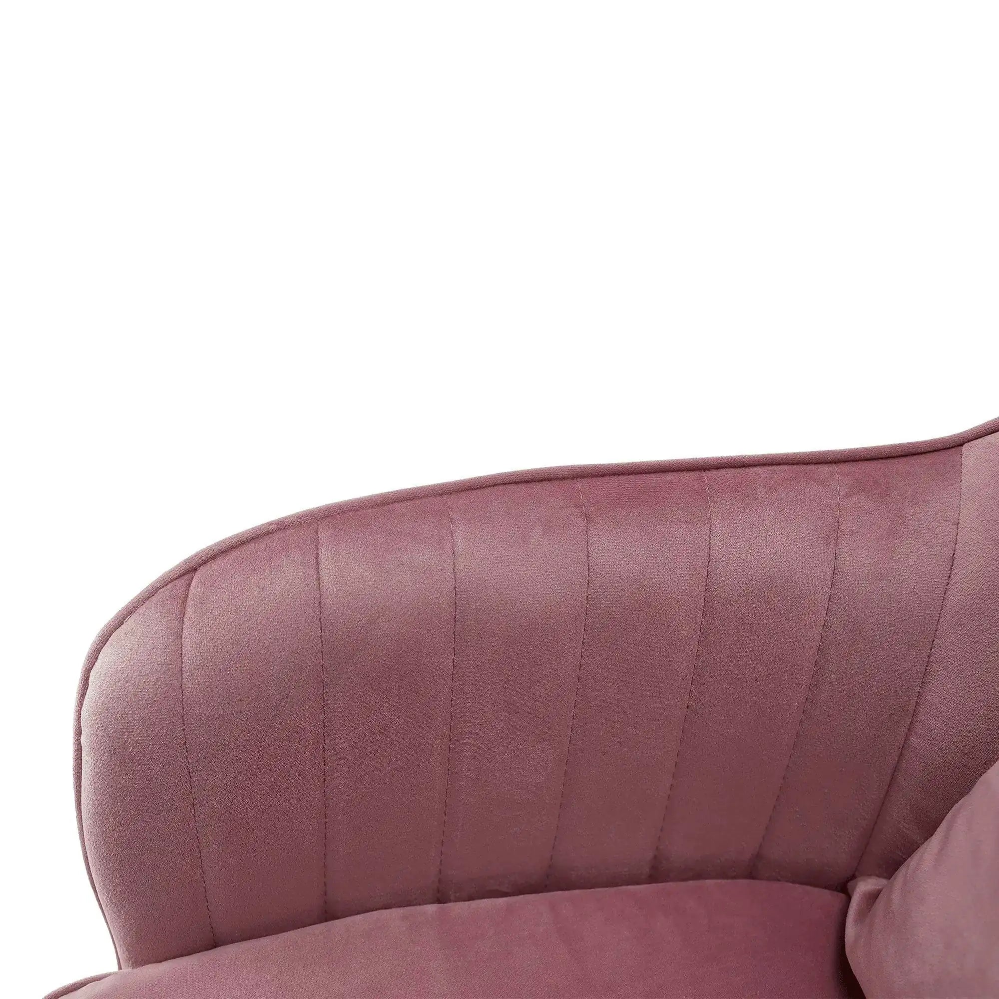 Scaun birou stofa catifelata KLIAN, roz/crom, 59x61x87/101 cm