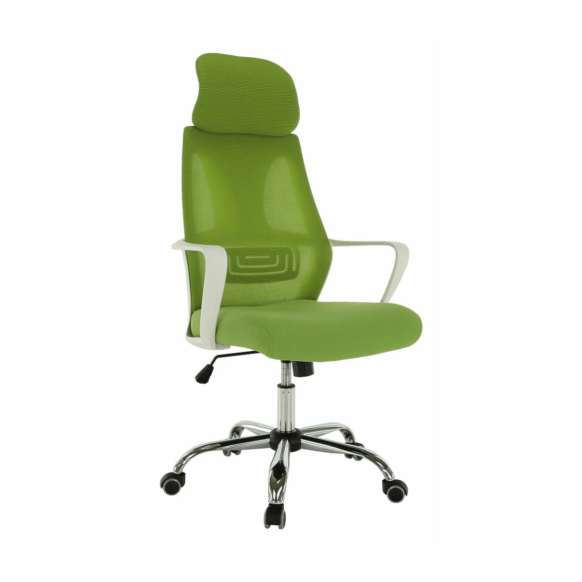 Scaun birou TAXIS, verde/alb/crom, stofa/plastic/metal, 64x63x118/127 cm