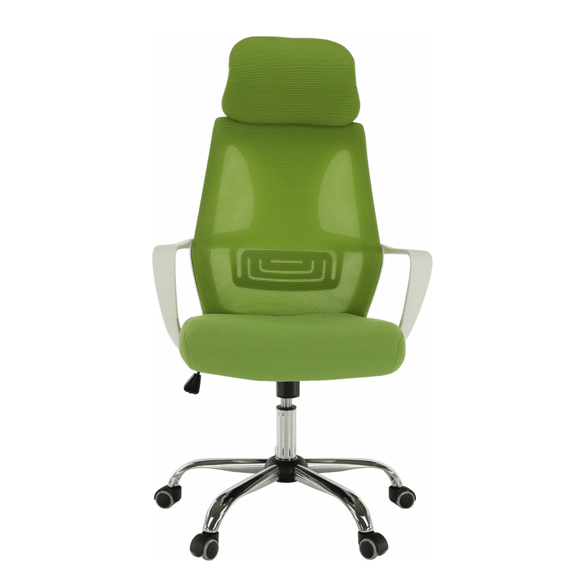 Scaun birou TAXIS, verde/alb/crom, stofa/plastic/metal, 64x63x118/127 cm