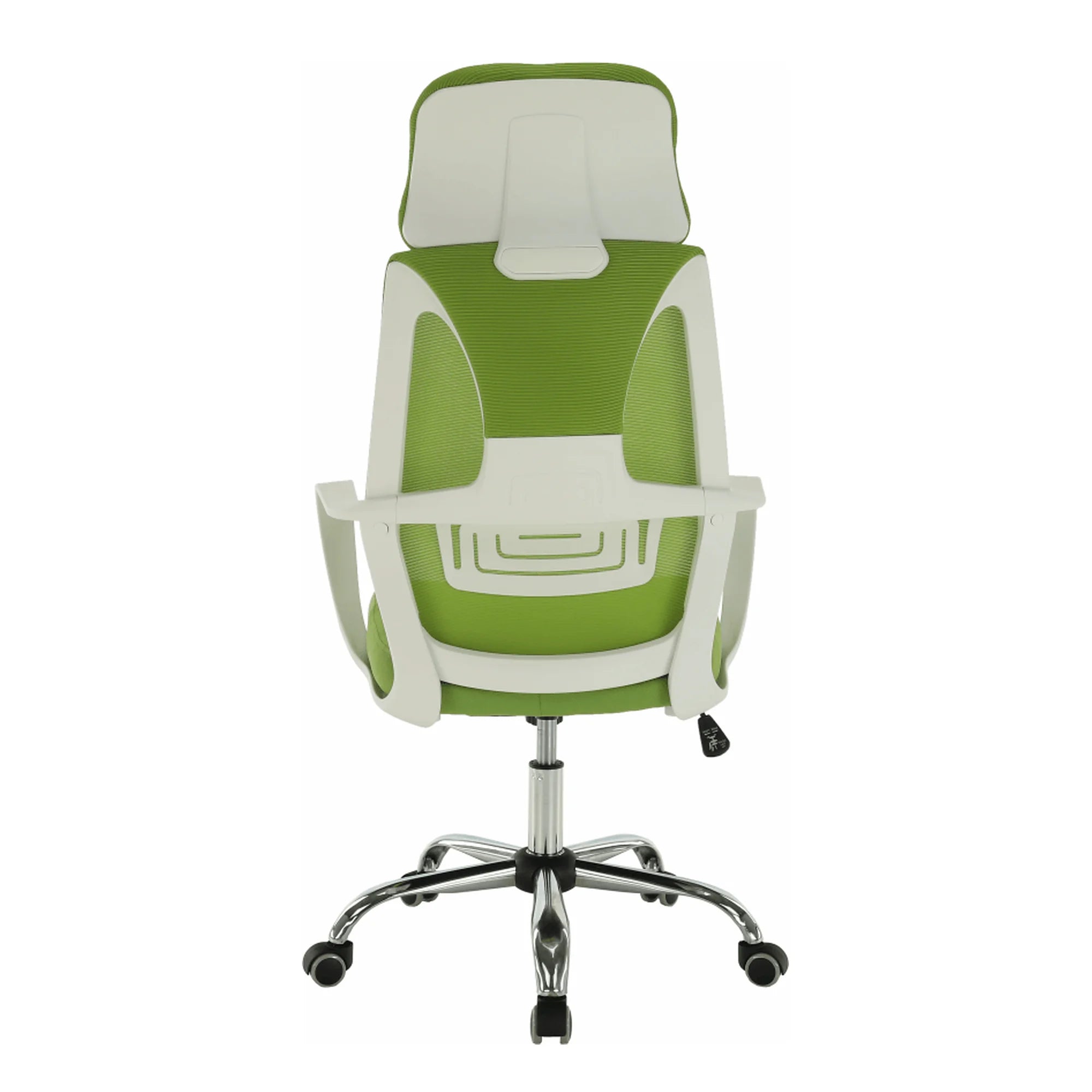 Scaun birou TAXIS, verde/alb/crom, stofa/plastic/metal, 64x63x118/127 cm