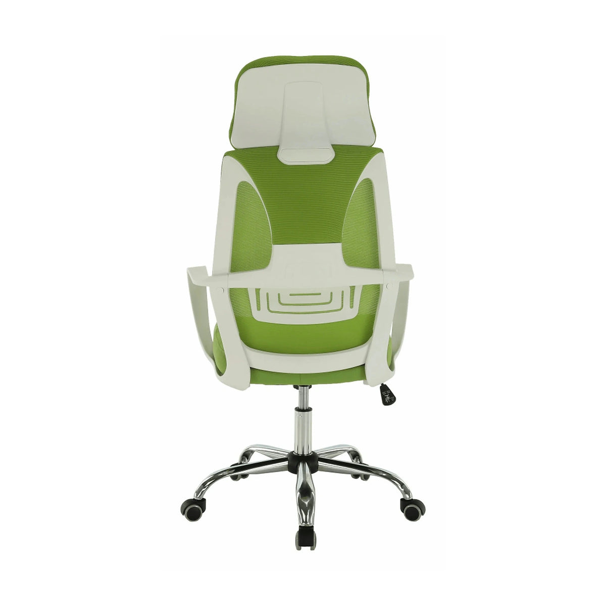 Scaun birou TAXIS, verde/alb/crom, stofa/plastic/metal, 64x63x118/127 cm