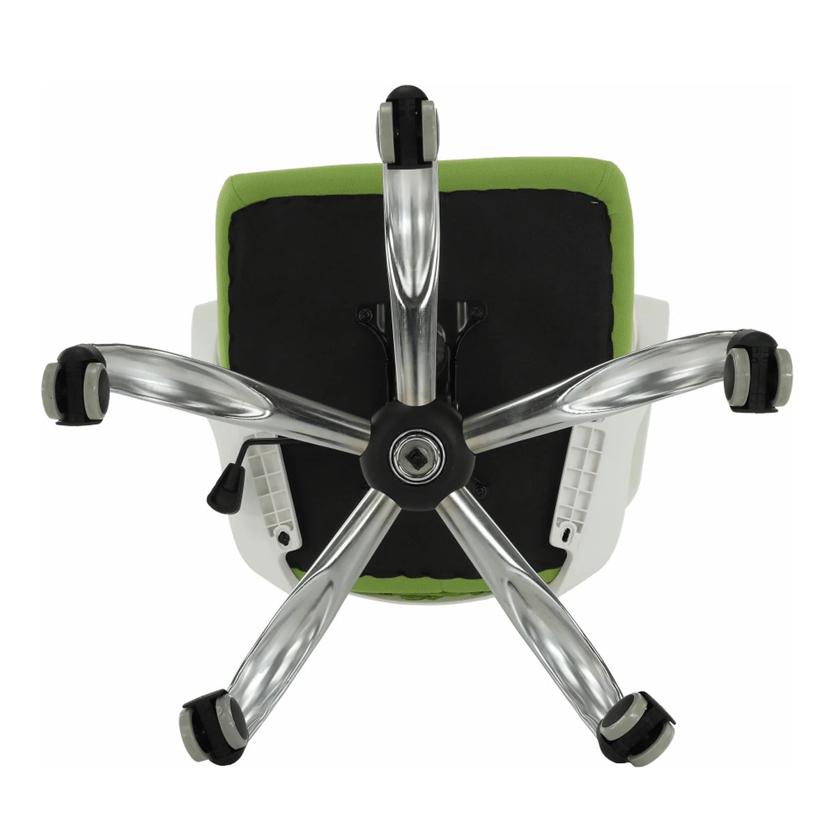 Scaun birou TAXIS, verde/alb/crom, stofa/plastic/metal, 64x63x118/127 cm