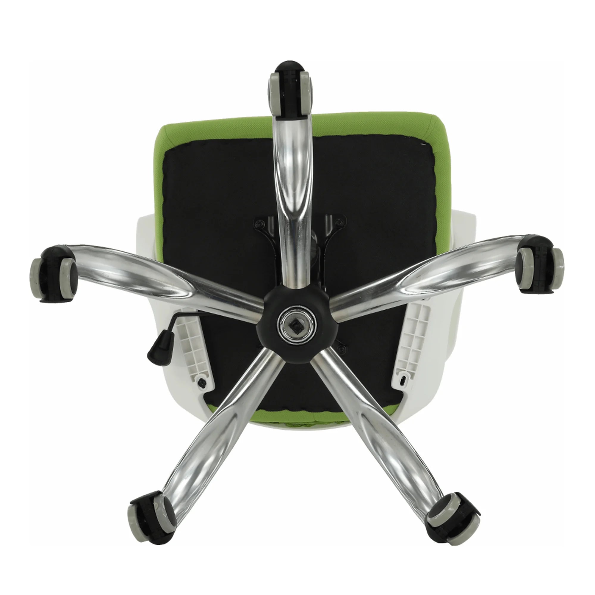 Scaun birou TAXIS, verde/alb/crom, stofa/plastic/metal, 64x63x118/127 cm