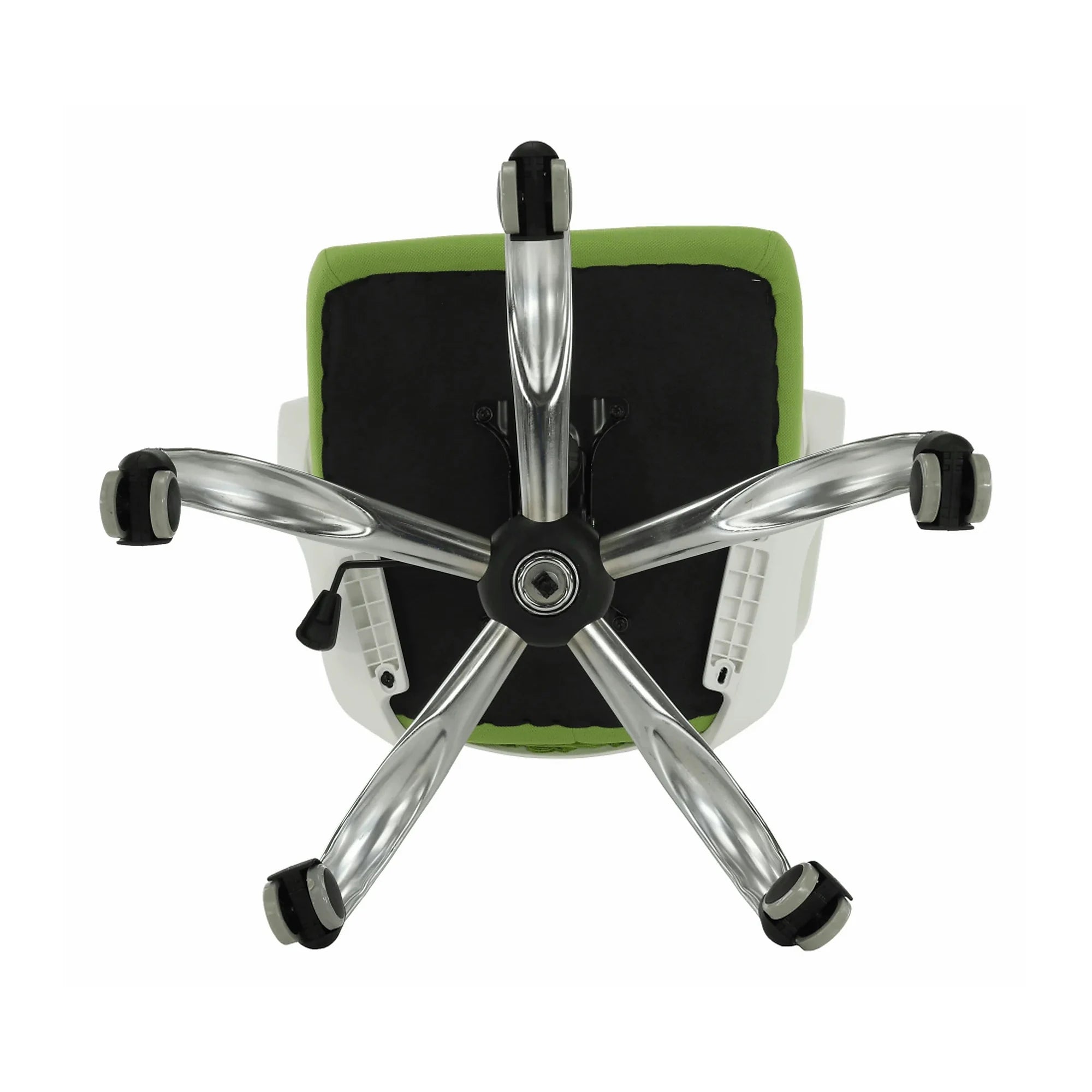 Scaun birou TAXIS, verde/alb/crom, stofa/plastic/metal, 64x63x118/127 cm