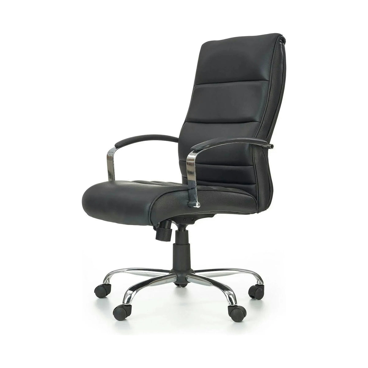 Scaun birou TEKSAS, negru, piele ecologica, 63x75x112/122 cm
