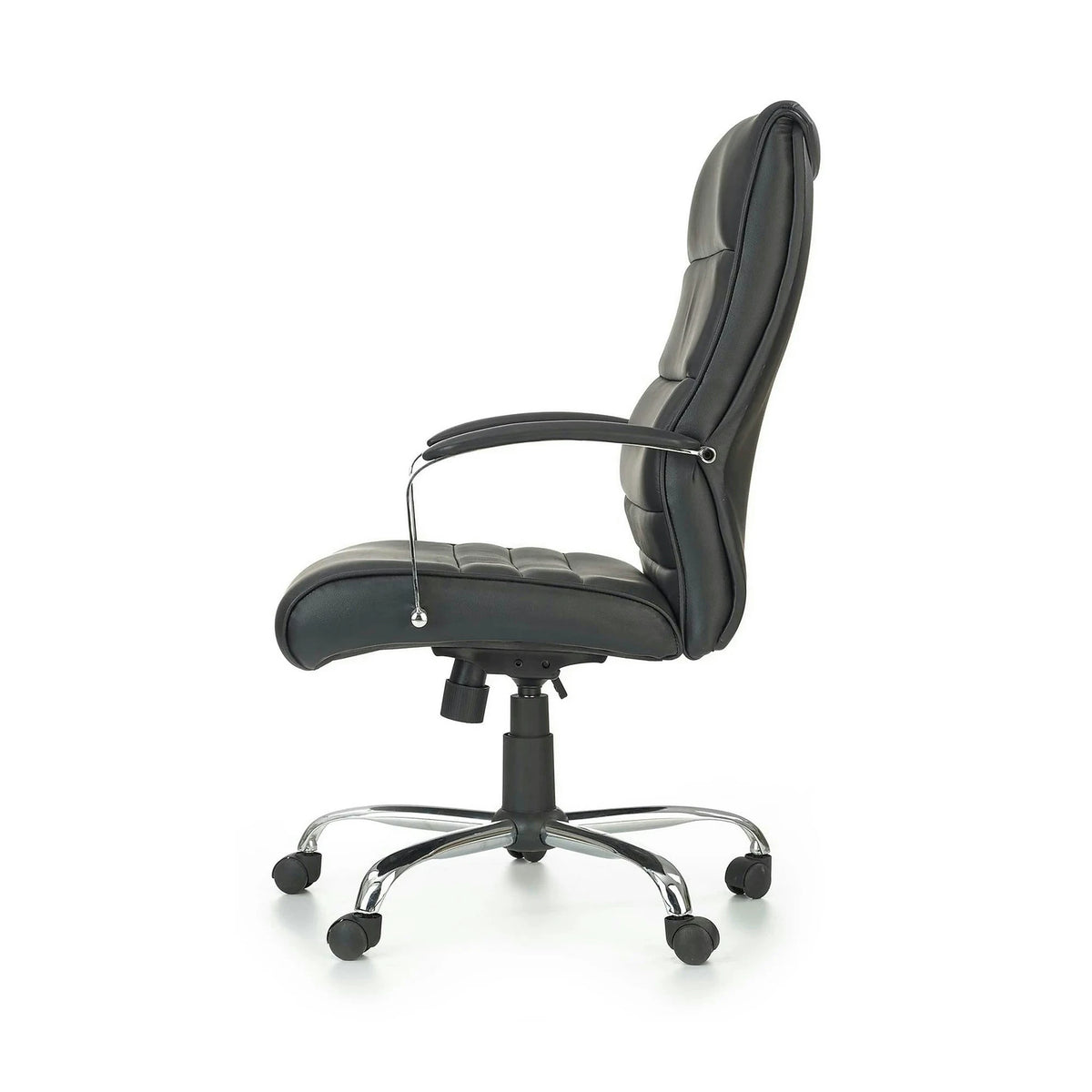 Scaun birou TEKSAS, negru, piele ecologica, 63x75x112/122 cm