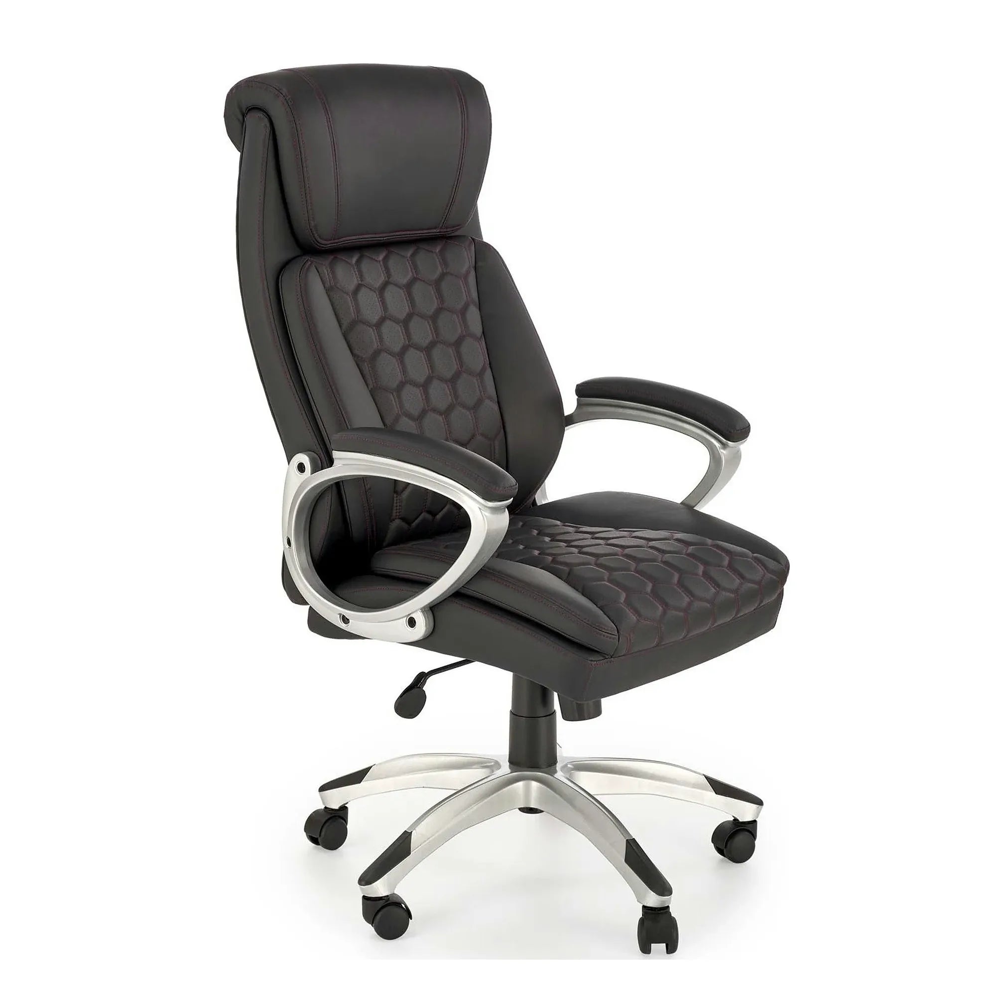 Scaun birou THOMAS, negru, piele ecologica/polipropilena, 62x70x115/122 cm