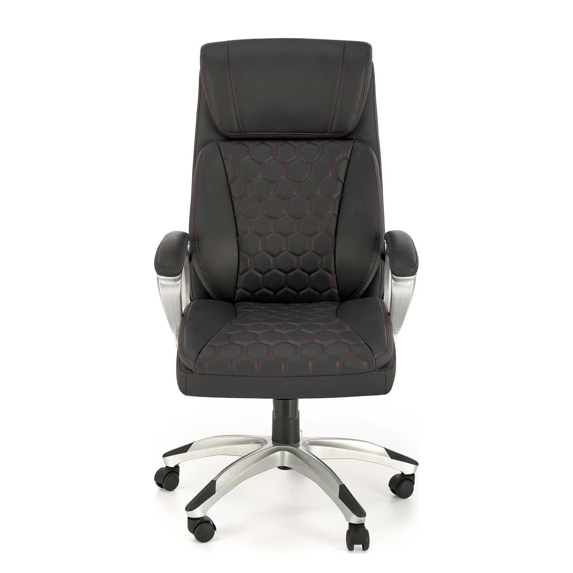 Scaun birou THOMAS, negru, piele ecologica/polipropilena, 62x70x115/122 cm